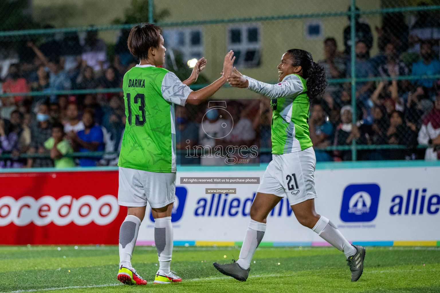 Club WAMCO vs DSC in the Semi Finals of 18/30 Women's Futsal Fiesta 2021 held in Hulhumale, Maldives on 14th December 2021. Photos: Ismail Thoriq / images.mv