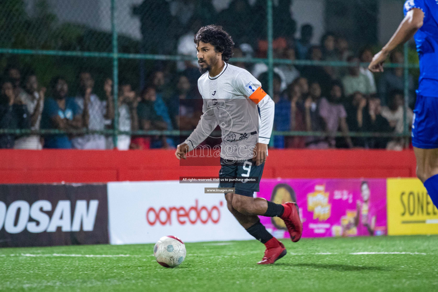 R. Meedhoo vs R. Inguraidhoo in Day 7 of Golden Futsal Challenge 2023 on 11 February 2023 in Hulhumale, Male, Maldives