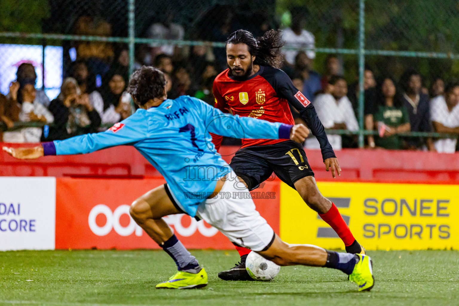 L Gan vs L Maamendhoo in Day 24 of Golden Futsal Challenge 2024 was held on Wednesday  , 7th February 2024 in Hulhumale', Maldives Photos: Nausham Waheed / images.mv