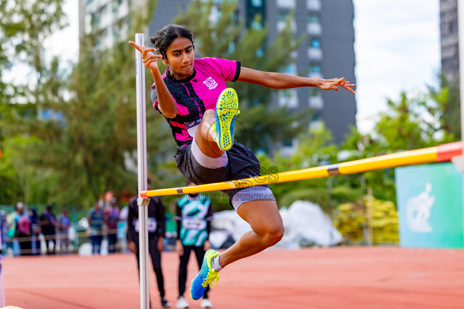 Day 2 of MWSC Interschool Athletics Championships 2024 held in Hulhumale Running Track, Hulhumale, Maldives on Sunday, 10th November 2024. 
Photos by: Hassan Simah / Images.mv