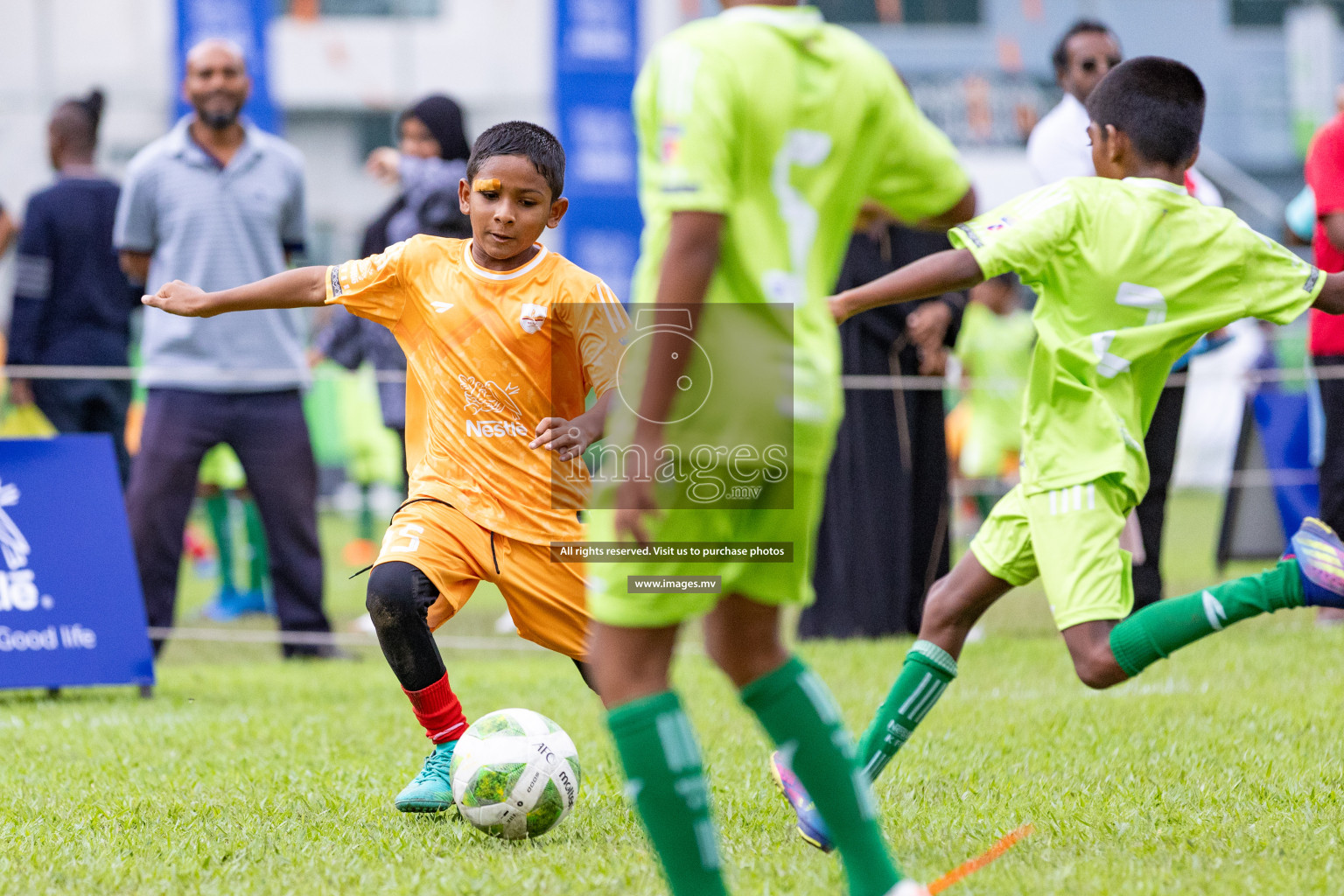 Day 1 of Milo kids football fiesta, held in Henveyru Football Stadium, Male', Maldives on Wednesday, 11th October 2023 Photos: Nausham Waheed/ Images.mv