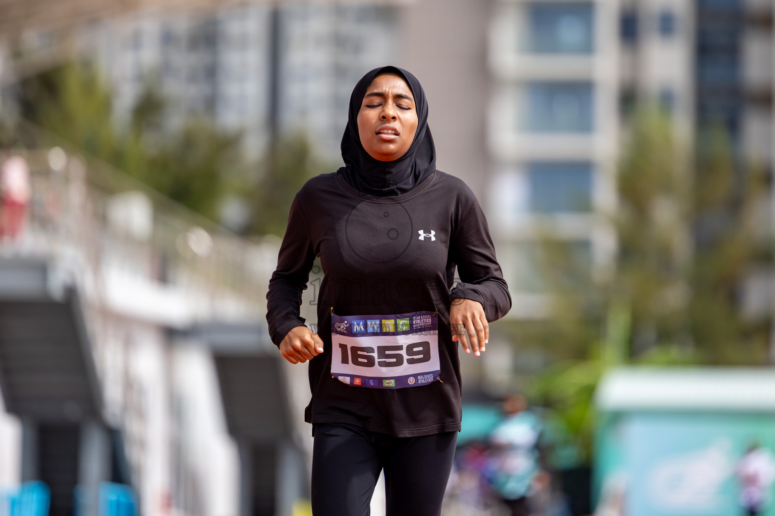 Day 2 of MWSC Interschool Athletics Championships 2024 held in Hulhumale Running Track, Hulhumale, Maldives on Sunday, 10th November 2024. 
Photos by:  Hassan Simah / Images.mv