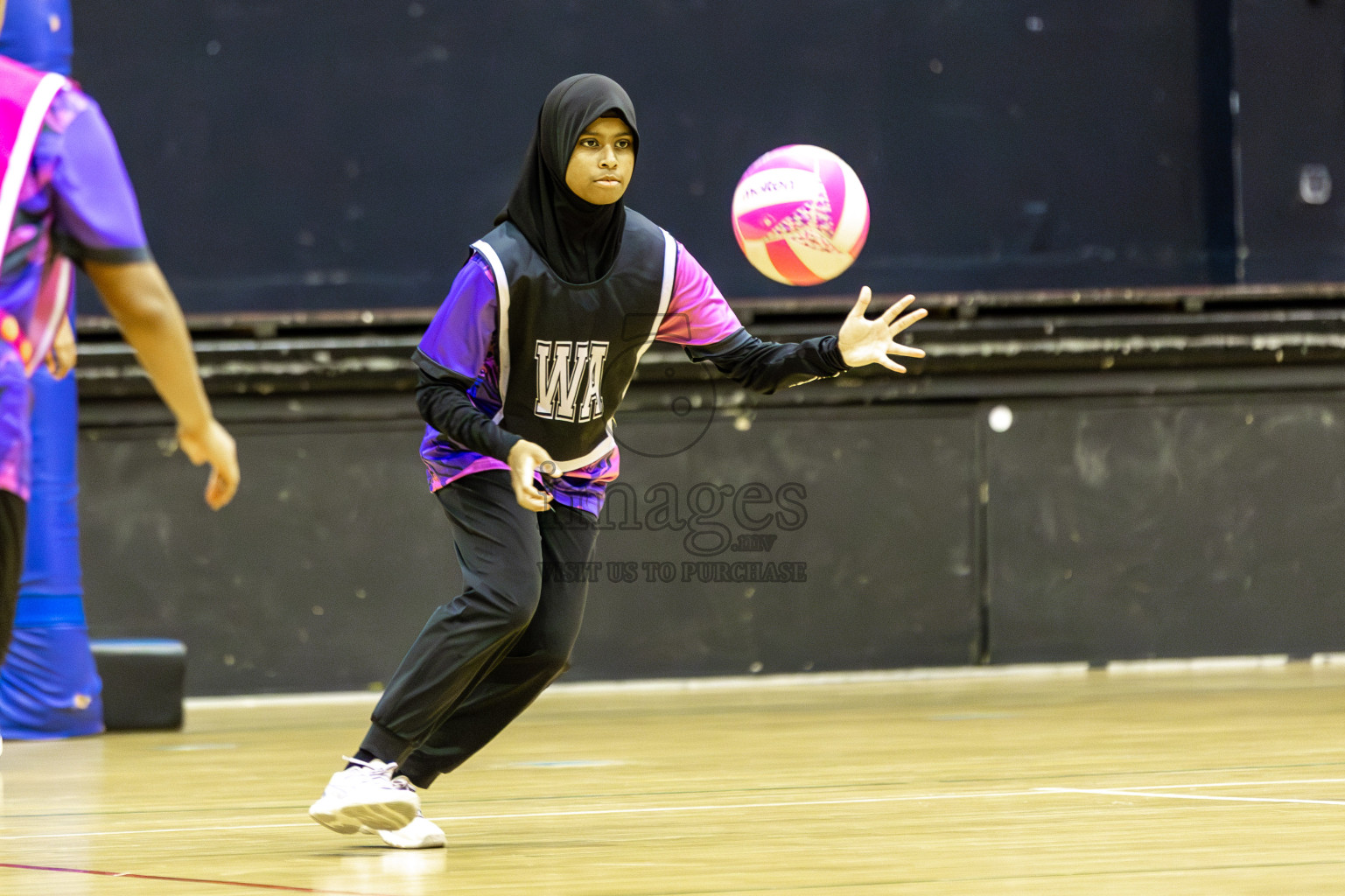 N Sports Academy B vs N Sports Academy A in Day 6 of 3rd Netball Junior Championship, held at Social Center on Friday 24th January 2025 . Photos: Shuu Abdul Sattar / images.mv