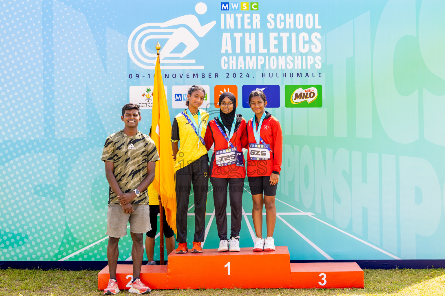 Day 6 of MWSC Interschool Athletics Championships 2024 held in Hulhumale Running Track, Hulhumale, Maldives on Thursday, 14th November 2024. Photos by: Ismail Thoriq / Images.mv