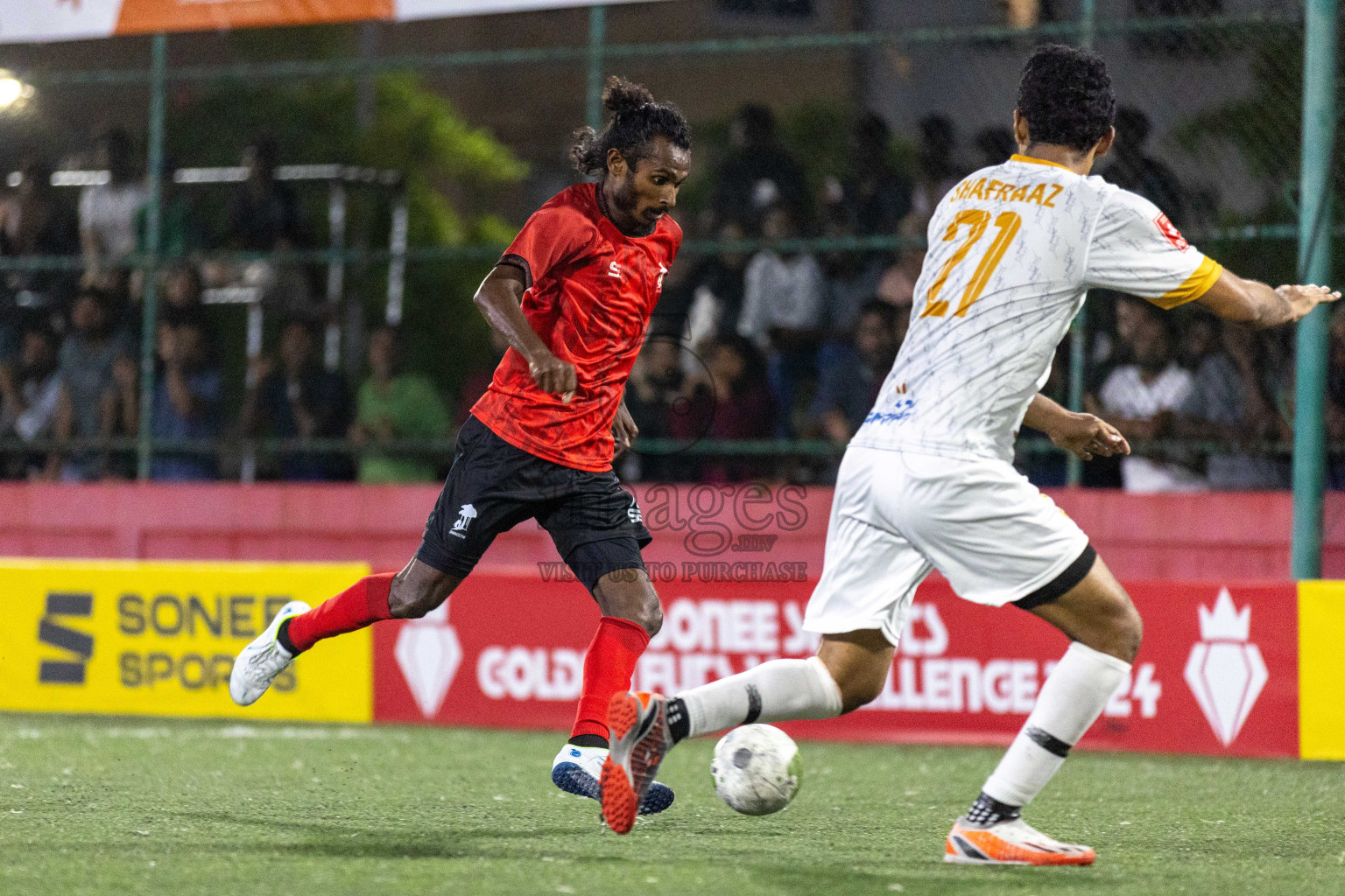 ADh Dhangethi VS ADh Kunburudhoo in Day 12 of Golden Futsal Challenge 2024 was held on Friday, 26th January 2024, in Hulhumale', Maldives Photos: Nausham Waheed / images.mv