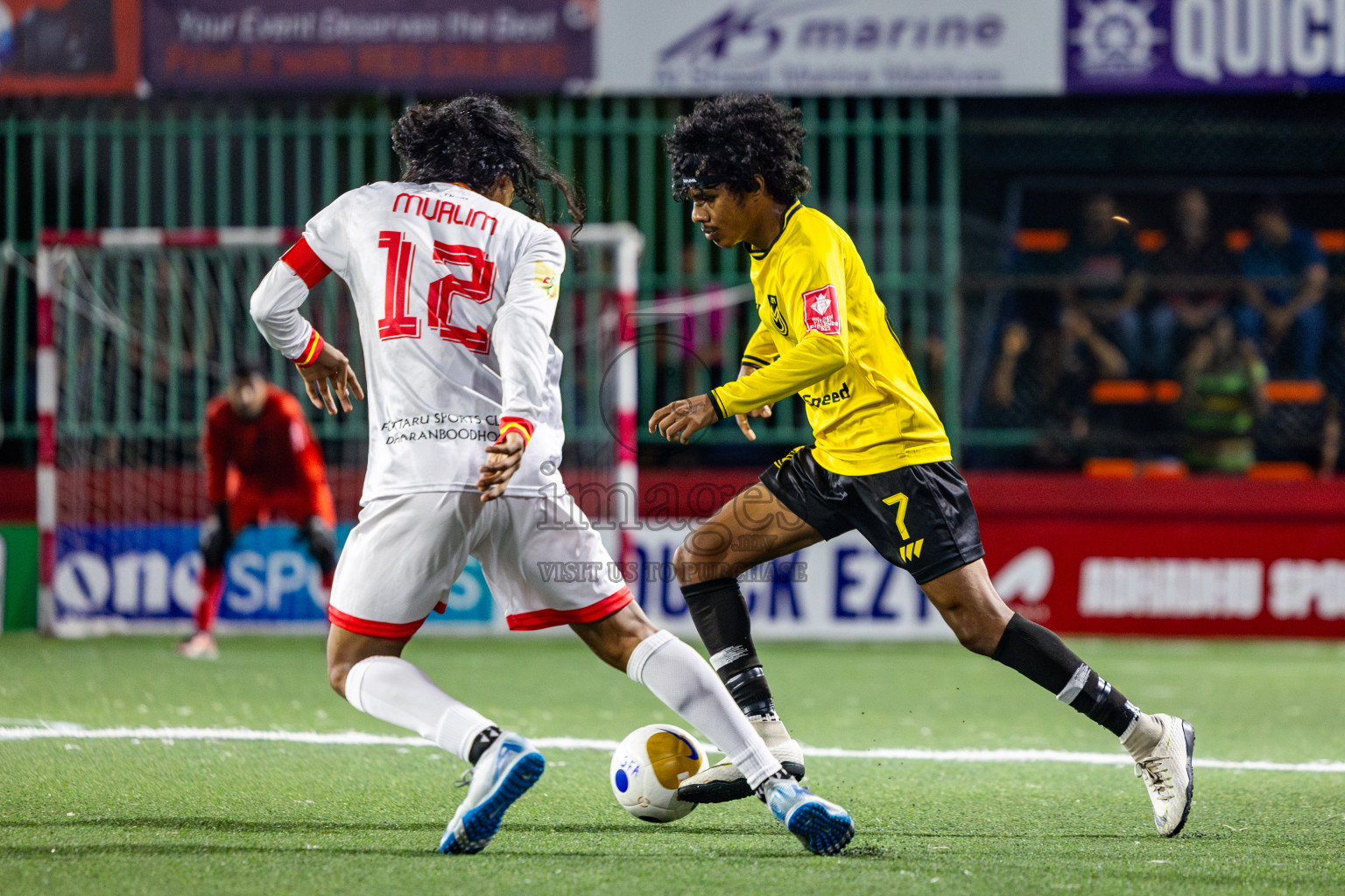 F Magoodhoo vs F Dharanboodhoo in Day 21 of Golden Futsal Challenge 2025 was held on Saturday , 25th January 2025, in Hulhumale', Maldives. Photos: Nausham Waheed / images.mv