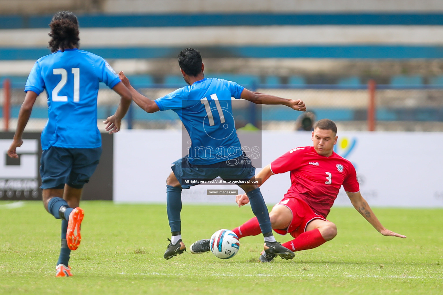 Lebanon vs Maldives in SAFF Championship 2023 held in Sree Kanteerava Stadium, Bengaluru, India, on Tuesday, 28th June 2023. Photos: Nausham Waheed, Hassan Simah / images.mv