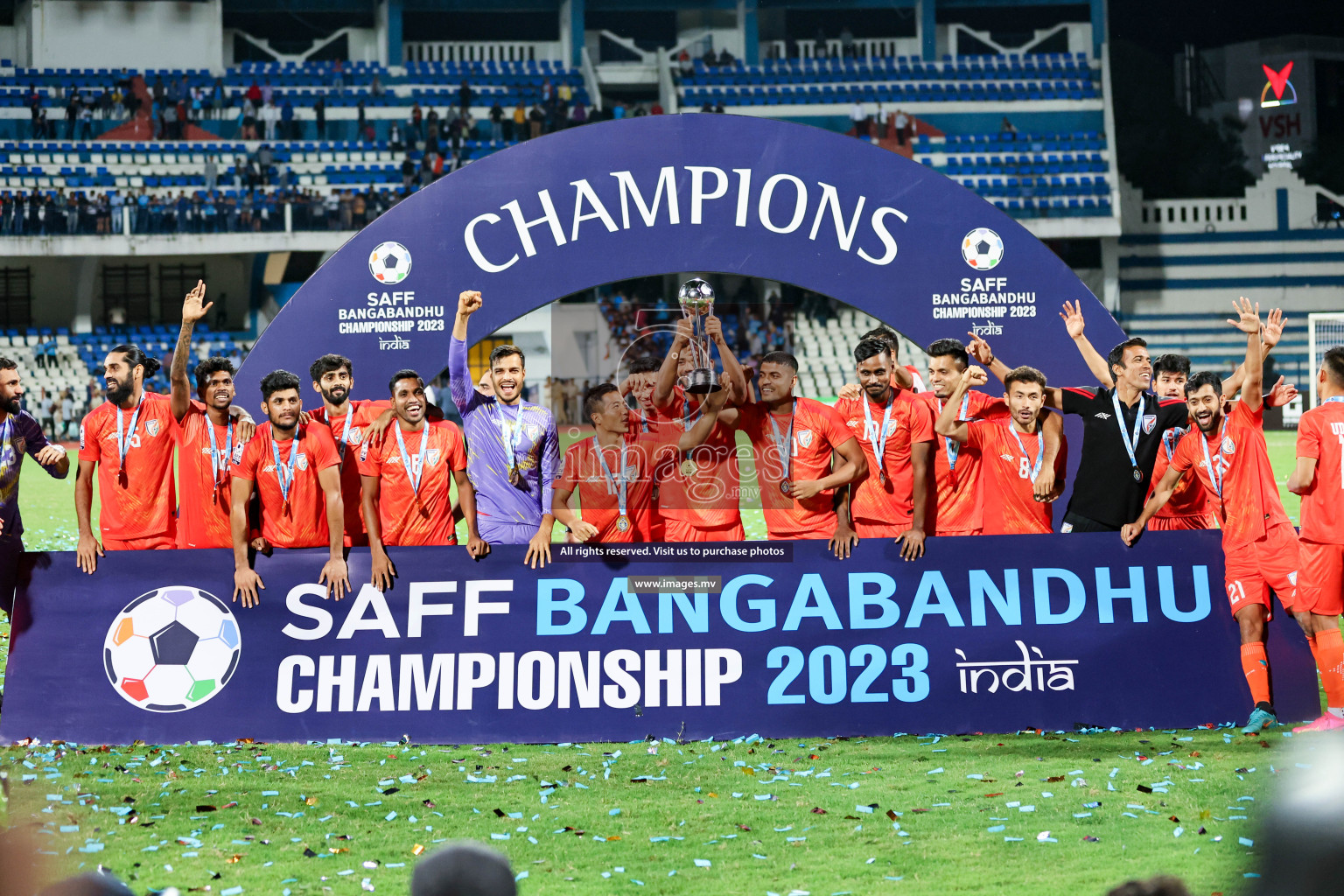 Kuwait vs India in the Final of SAFF Championship 2023 held in Sree Kanteerava Stadium, Bengaluru, India, on Tuesday, 4th July 2023. Photos: Nausham Waheed / images.mv