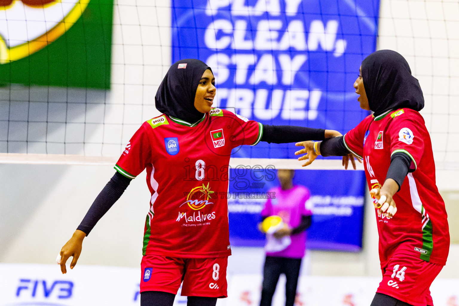 Nepal vs Maldives in Day 3 of CAVA U20 Woman's Volleyball Championship 2024 was held in Social Center, Male', Maldives on 20th July 2024. Photos: Nausham Waheed / images.mv