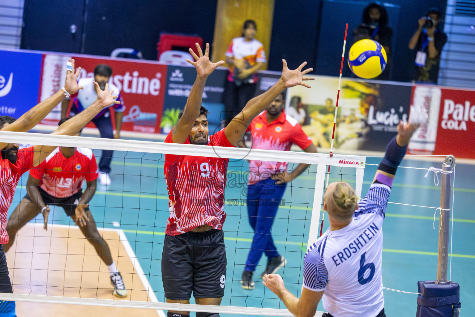 Zhaiyk VC vs Sri Lanka Ports Authority in Day 1 of CAVA Champions League 2025 held in Male', Maldives on Thursday, 17th July 2025 at Social Center Indoor Hall 
Photos By: Ismail Thoriq / images.mv