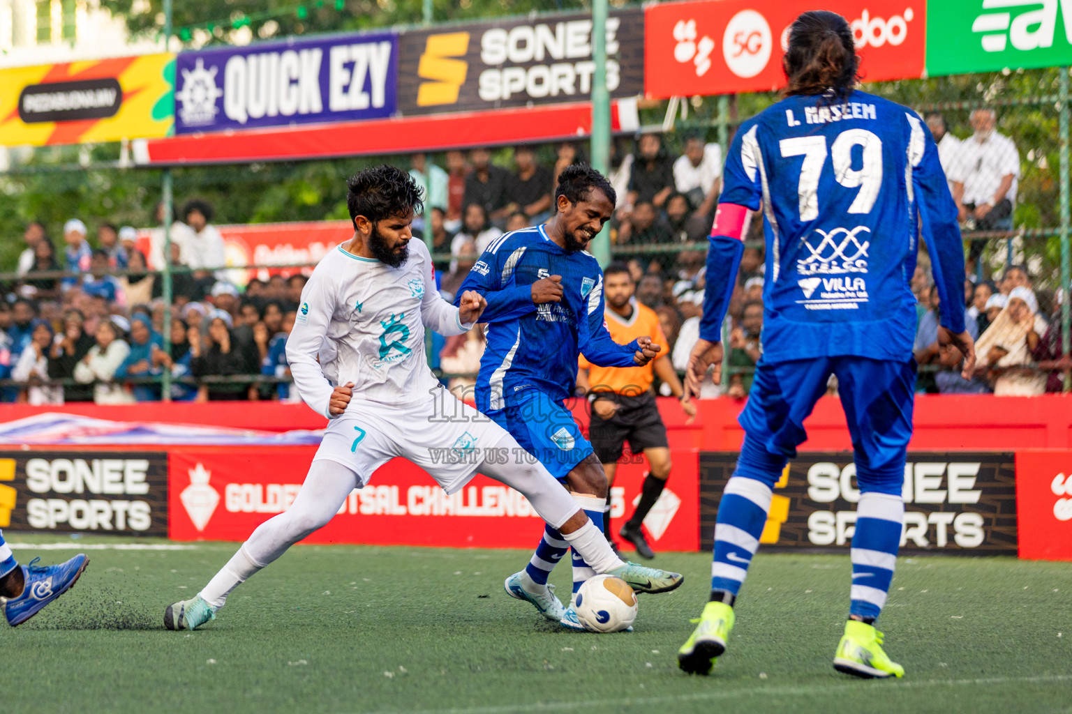 AA. Mathiveri VS AA. Thoddoo in Atoll Round Final on Day 20 of Golden Futsal Challenge 2025 was held on Friday, 24 January 2025, in Hulhumale', Maldives. 
Photos: Hassan Simah / images.mv