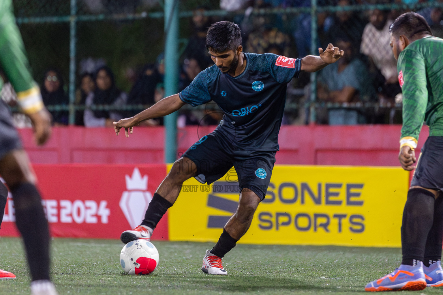 Sh Feevah vs Sh Feydhoo in Day 5 of Golden Futsal Challenge 2024 was held on Friday, 19th January 2024, in Hulhumale', Maldives Photos: Mohamed Mahfooz Moosa / images.mv