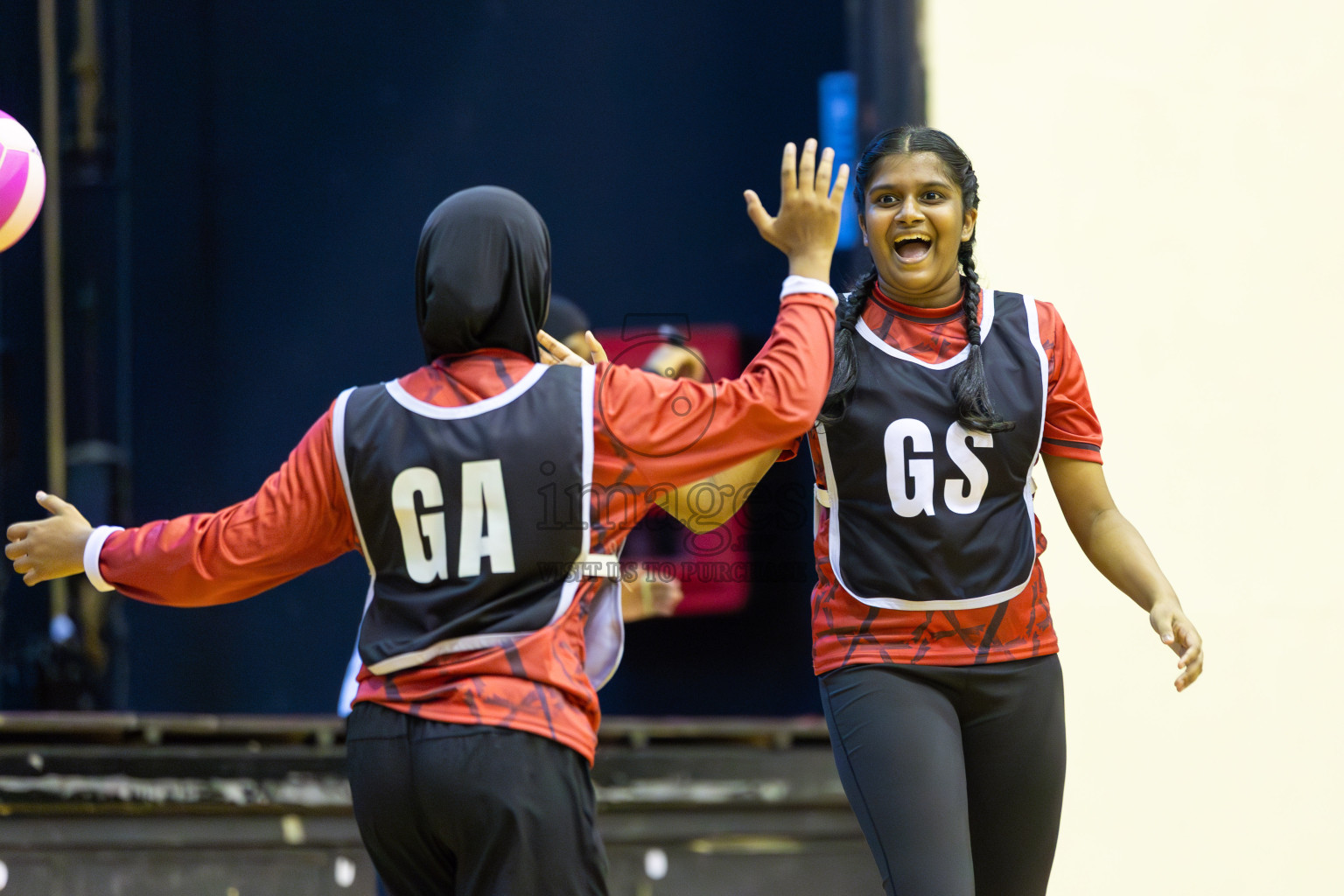 Fionti A team vs AIS Netball Academy in Day 3 of 3rd Netball Junior Championship, held at Social Center on Wednesday 22nd January 2025 . Photos: Shuu Abdul Sattar / images.mv