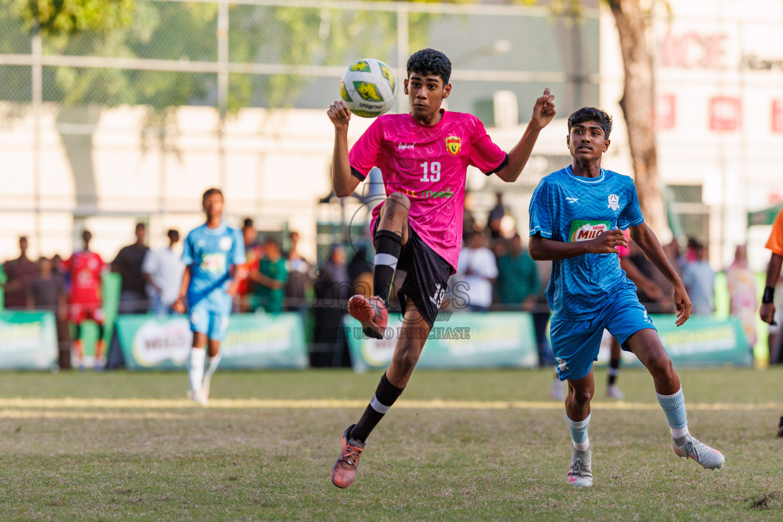 Day 4 of MILO Academy Championship 2025 (U14) was held on Sunday, 2nd November 2025 at Henveiru Football Grounds, Male', Maldives . 
Photos: Hassan Simah / images.mv