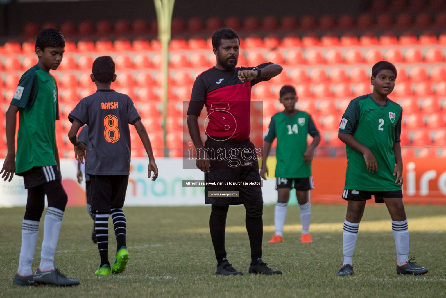 Ghaazee School vs Ahmadhiyya in MAMEN Inter School Football Tournament 2019 (U13) in Male, Maldives on 27th March 2019, Photos: Suadh Abdul Sattar / images.mv