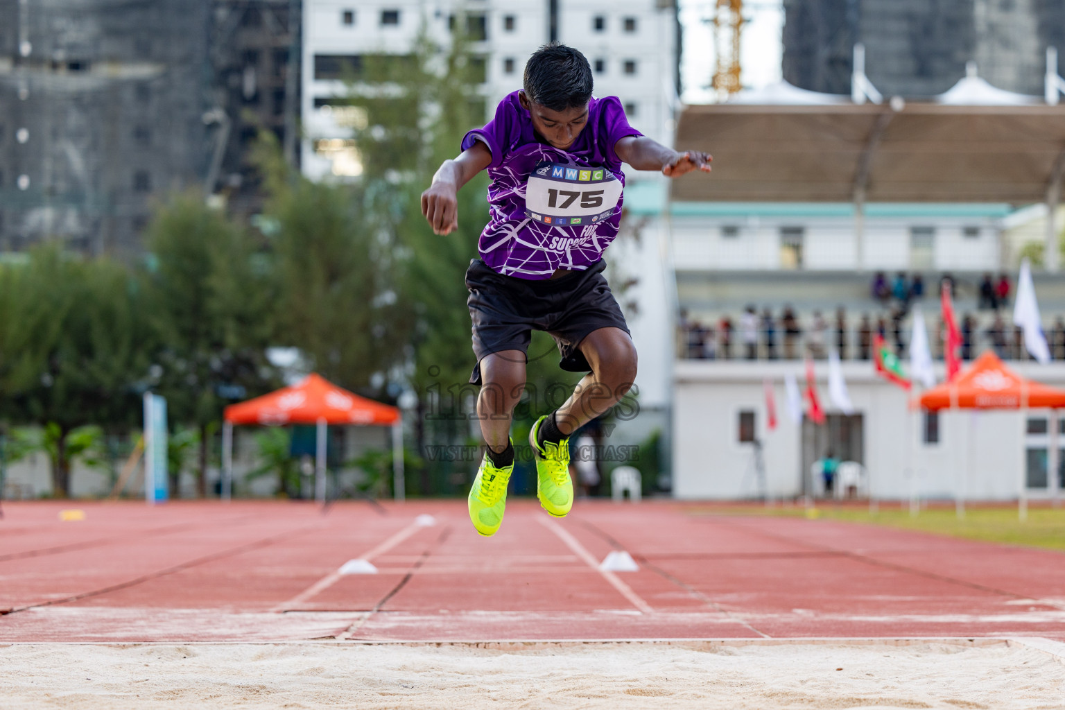 Day 1 of MWSC Interschool Athletics Championships 2024 held in Hulhumale Running Track, Hulhumale, Maldives on Saturday, 9th November 2024. 
Photos by: Hassan Simah / Images.mv