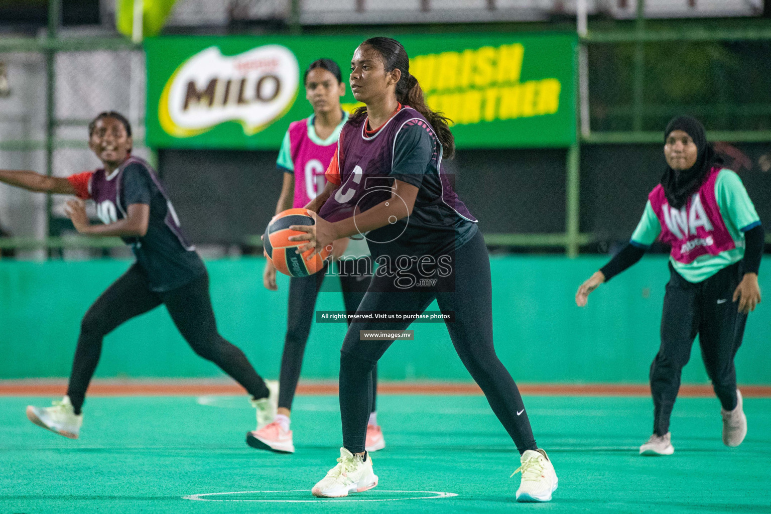 Day 1 of 20th Milo National Netball Tournament 2023, held in Synthetic Netball Court, Male', Maldives on 29th May 2023 Photos: Nausham Waheed/ Images.mv