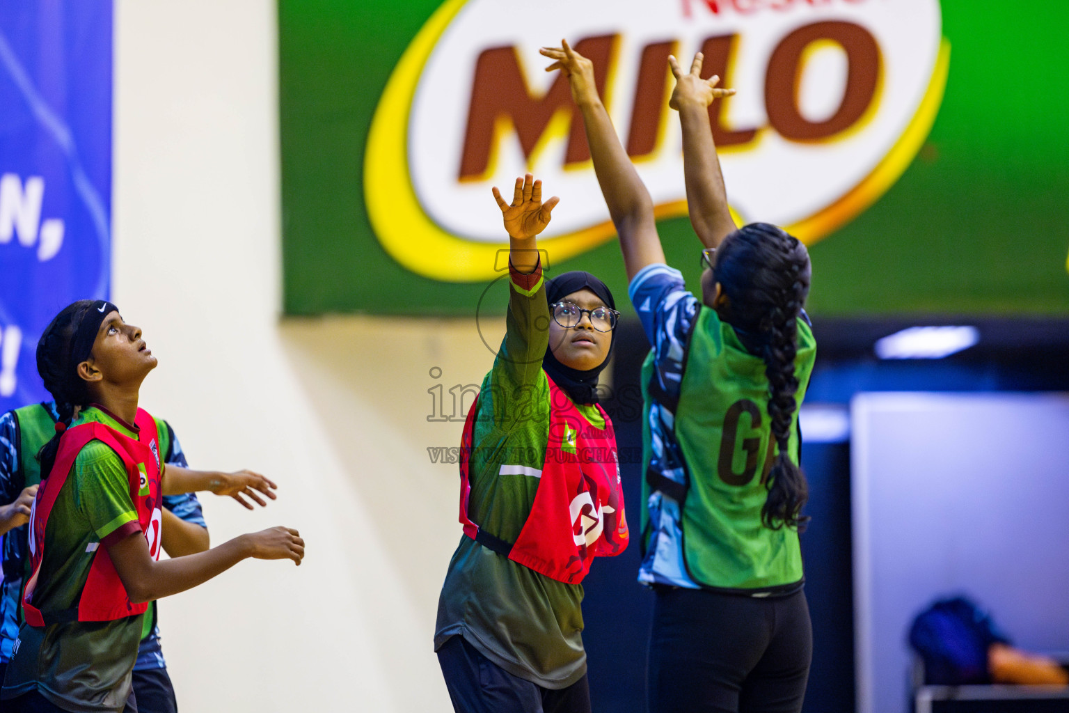 Fiontti Sports Club vs High Flyers U13 Finals of 3rd Netball Junior Championship, held at Social Center on Saturday, 25th January 2025 . Photos: Nausham Waheed / images.mv