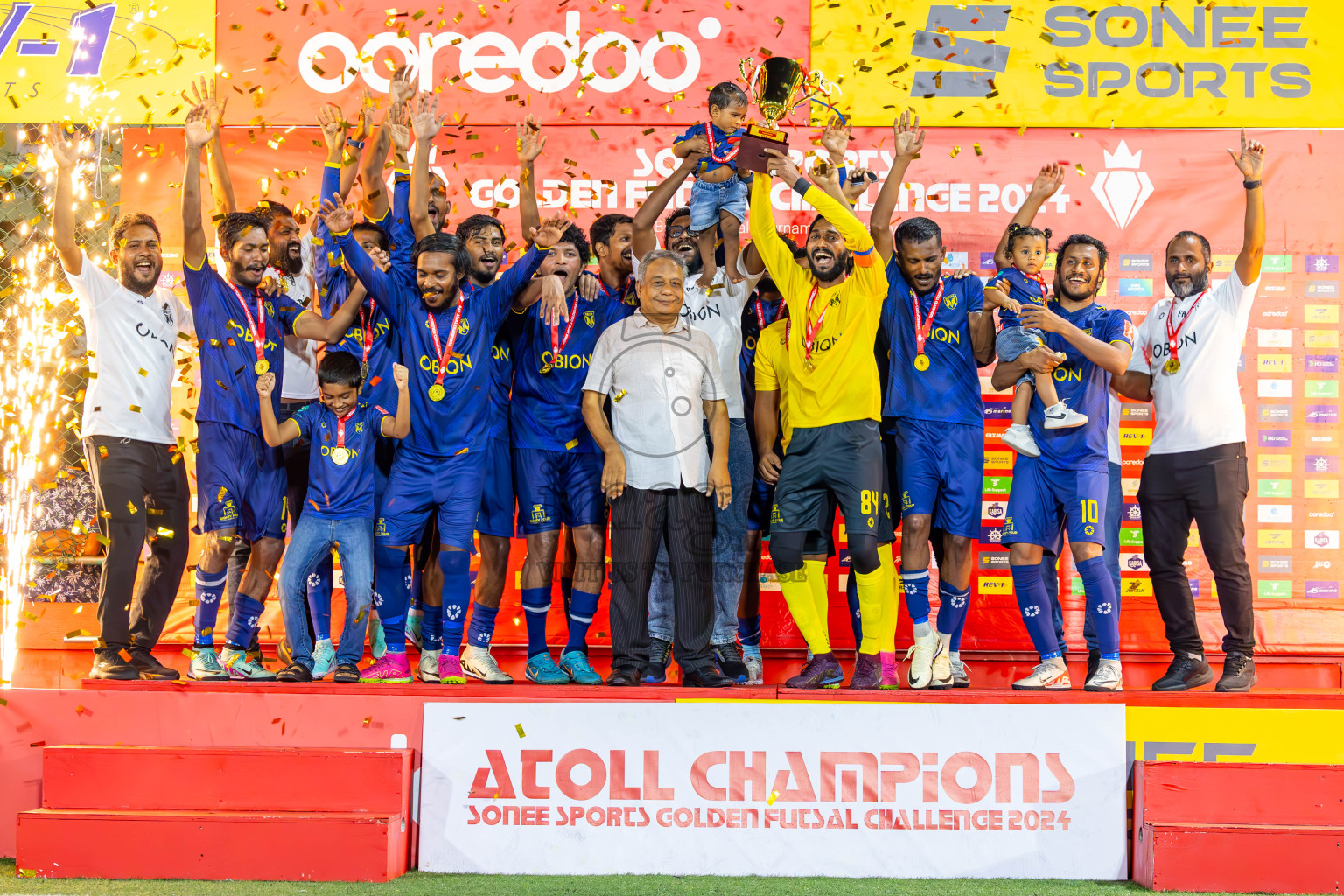 B Eydhafushi vs B Thulhaadhoo in Day 29 of Golden Futsal Challenge 2024 was held on Tuesday , 13th February 2024 in Hulhumale', Maldives Photos: Ismail Thoriq / images.mv