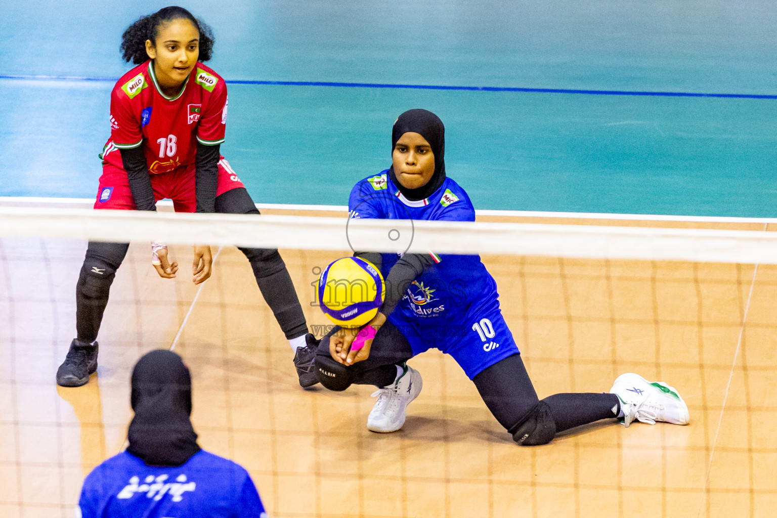 Maldives vs Sri Lanka in Day 2 of CAVA U20 Woman's Volleyball Championship 2024 was held in Social Center, Male', Maldives on 19th July 2024. Photos: Nausham Waheed / images.mv