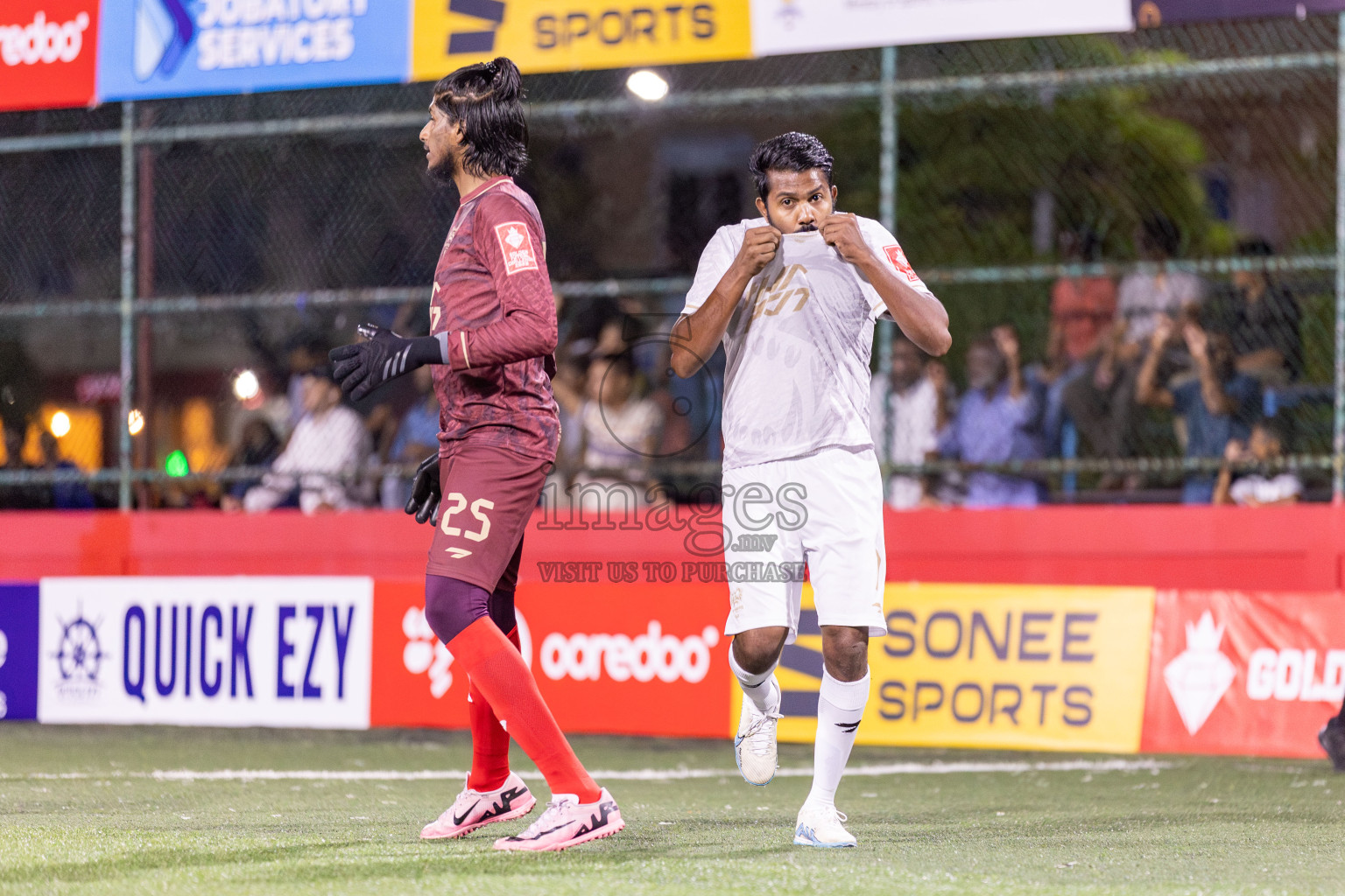 HDh Hanimaadhoo vs HDh Makunudhoo in Day 5 of Golden Futsal Challenge 2025 on Thursday, 9th January 2025, in Hulhumale', Maldives 
Photos: Hassan Simah / images.mv