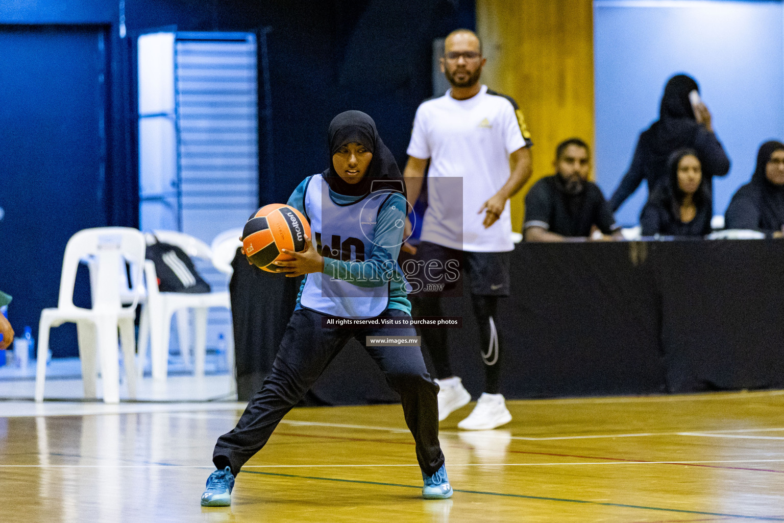 Day 9 of 24th Interschool Netball Tournament 2023 was held in Social Center, Male', Maldives on 4th November 2023. Photos: Hassan Simah / images.mv