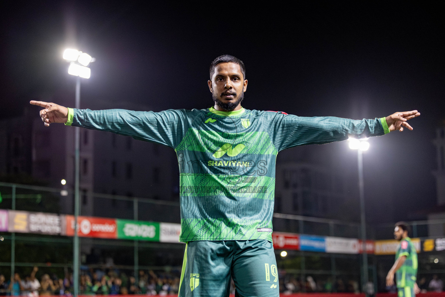 Th. Kinbidhoo VS Th. Dhiyamigili in Day 18 of Golden Futsal Challenge 2025 was held on Wednesday, 22nd January 2025, in Hulhumale', Maldives. Photos: Nausham Waheed / images.mv