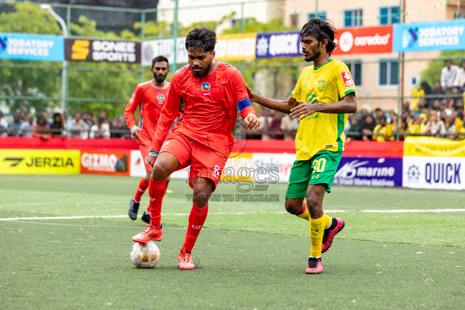 GDh Vaadhoo VS GDh Thinadhoo in Atoll Round Semi-Final on Day 20 of Golden Futsal Challenge 2025 was held on Friday, 24 January 2025, in Hulhumale', Maldives. Photos: Hassan Simah / images.mv
