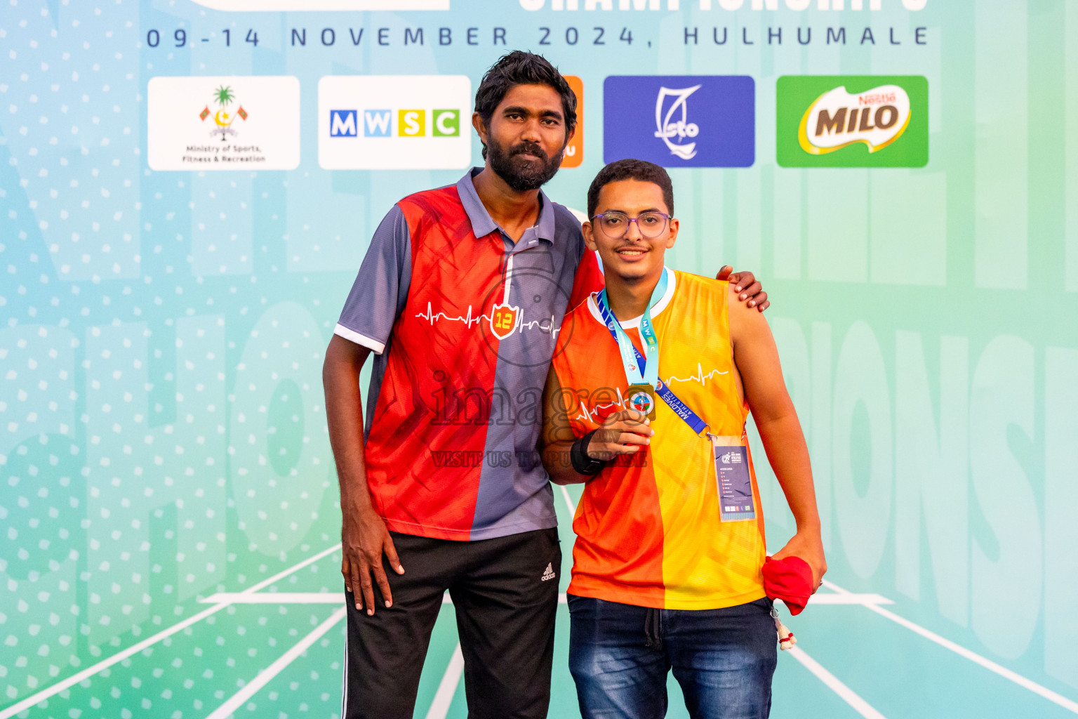 Day 6 of MWSC Interschool Athletics Championships 2024 held in Hulhumale Running Track, Hulhumale, Maldives on Thursday, 14th November 2024. Photos by: Nausham Waheed / Images.mv