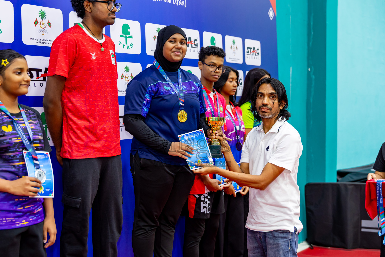 Finals of 30th Table Tennis Association Championship 2025 was held on Saturday, 20th September 2025 in Male' TT Hall, Male', Maldives. Photos: Nausham Waheed / images.mv