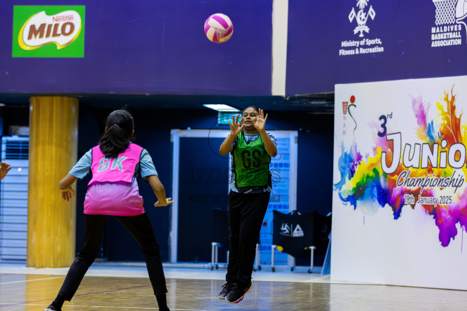 High Flyers vs Netkids A in Day 1 of 3rd Junior Championship - Netball association of Maldives, held at Social Center on 19th January 2025 . Photos by Shuu Abdul Sattar