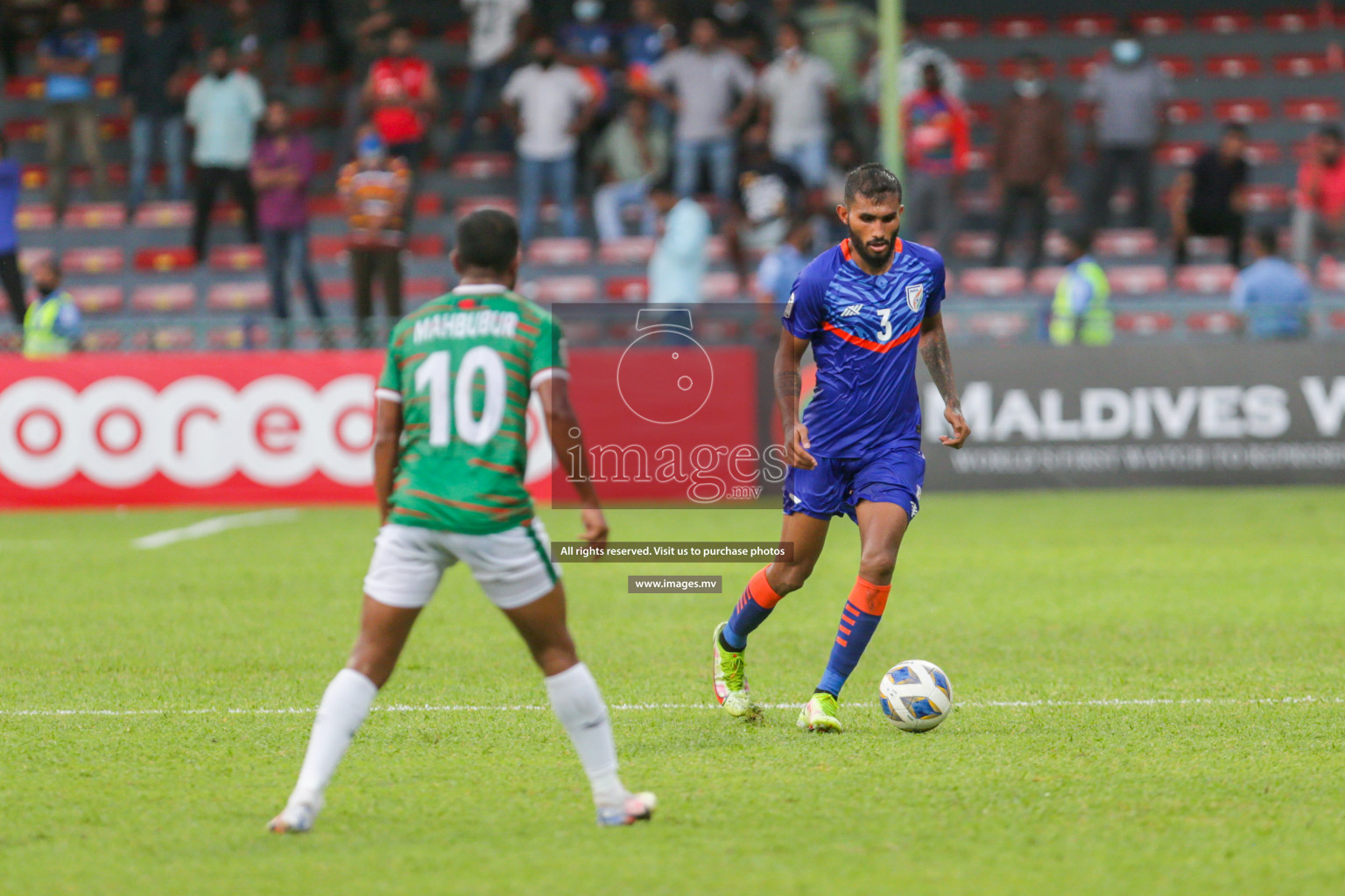 Bangladesh vs India in SAFF Championship 2021 held on 4th October 2021 in Galolhu National Stadium, Male', Maldives