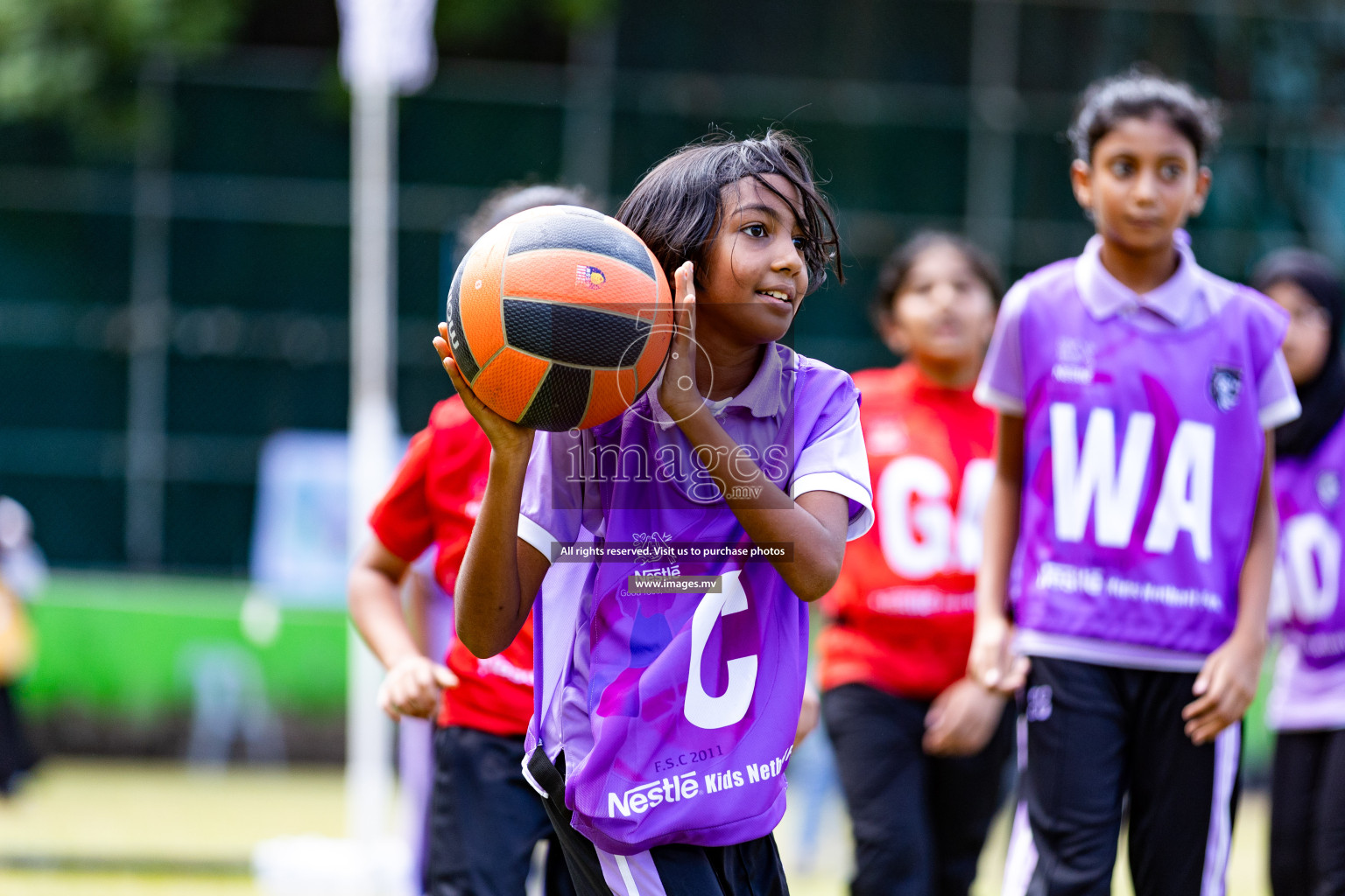 Day 1 of Nestle' Kids Netball Fiesta 2023 held in Henveyru Stadium, Male', Maldives on Thursday, 30th November 2023. Photos by Nausham Waheed / Images.mv