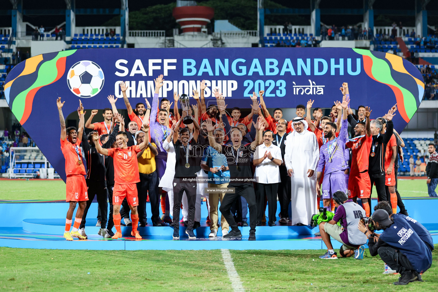 Kuwait vs India in the Final of SAFF Championship 2023 held in Sree Kanteerava Stadium, Bengaluru, India, on Tuesday, 4th July 2023. Photos: Nausham Waheed / images.mv