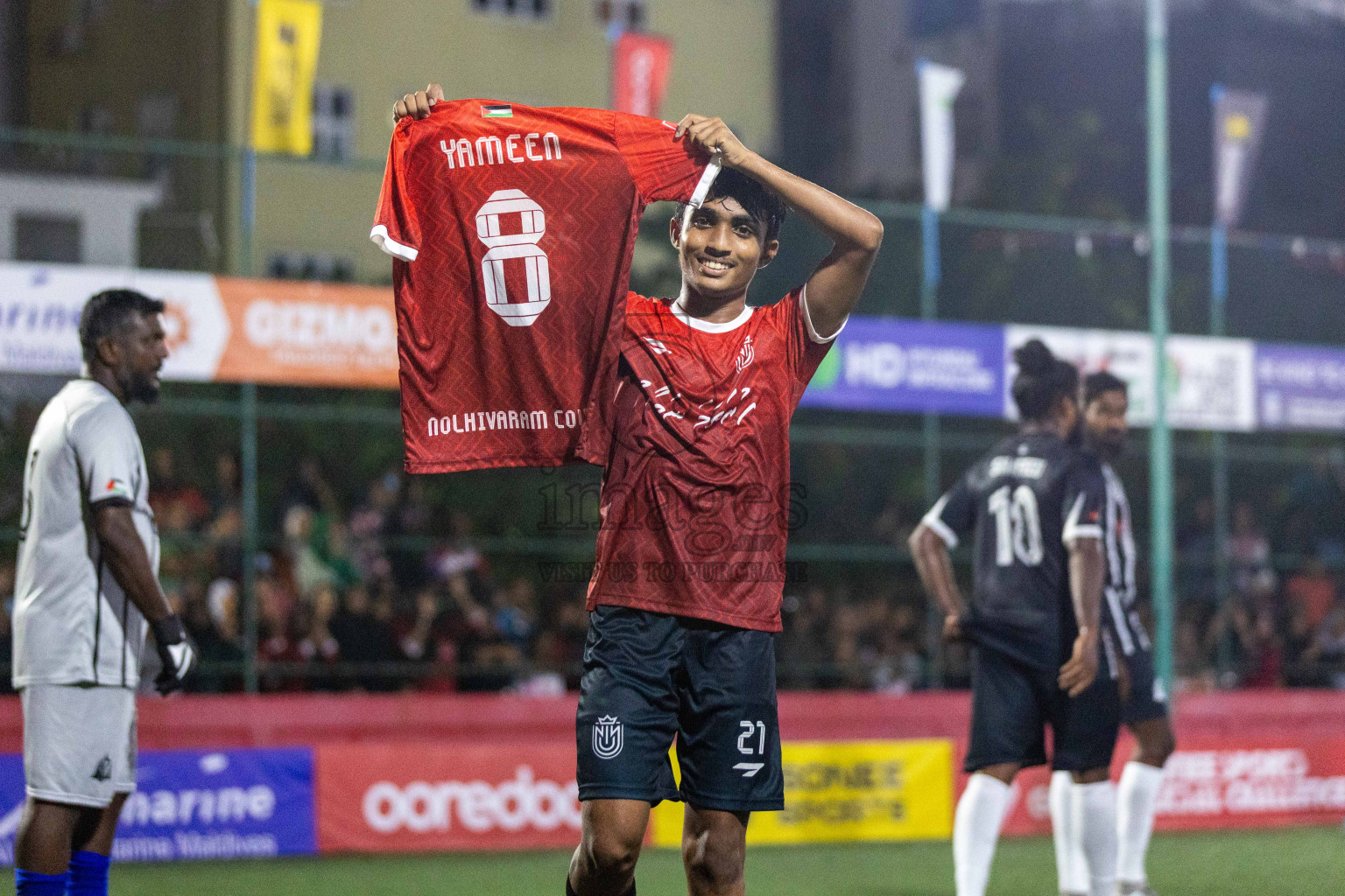 HDh Nolhivaran vs HDh Nolhivaranfaru in Day 18 of Golden Futsal Challenge 2024 was held on Thursday, 1st February 2024, in Hulhumale', Maldives Photos: Nausham Waheed, / images.mv