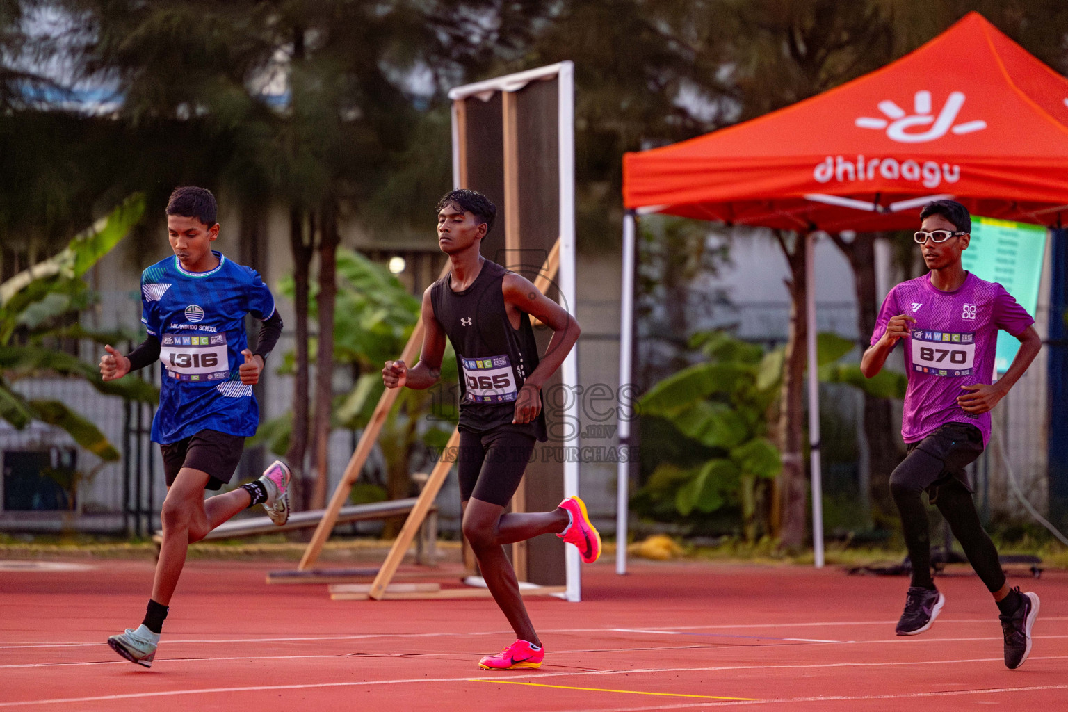 Day 1 of MWSC Interschool Athletics Championships 2024 held in Hulhumale Running Track, Hulhumale, Maldives on Saturday, 9th November 2024. 
Photos by: Hassan Simah / Images.mv