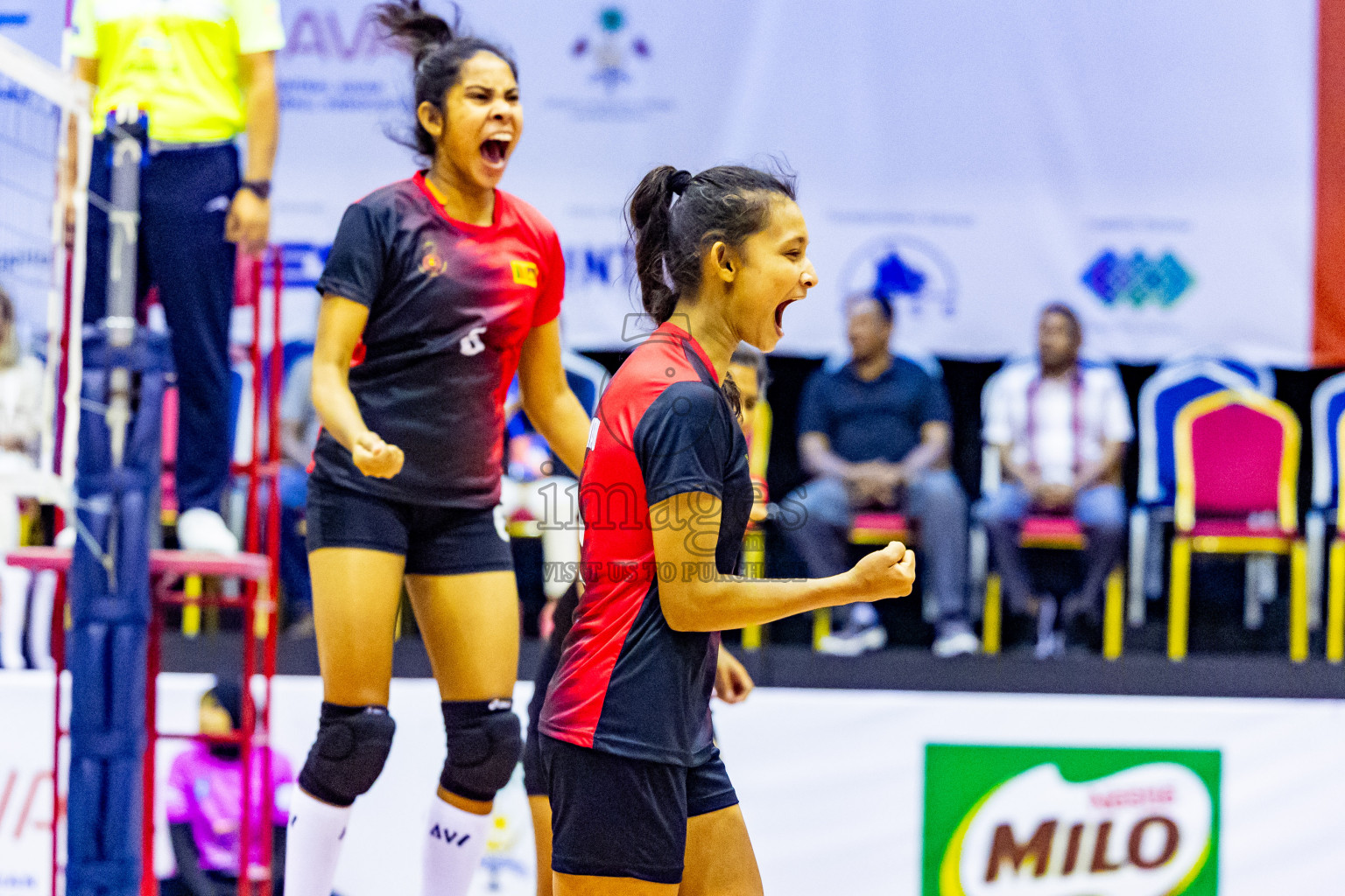 Kyrgyzstan vs Sri Lanka in Day 3 of CAVA U20 Woman's Volleyball Championship 2024 was held in Social Center, Male', Maldives on 20th July 2024. Photos: Nausham Waheed / images.mv