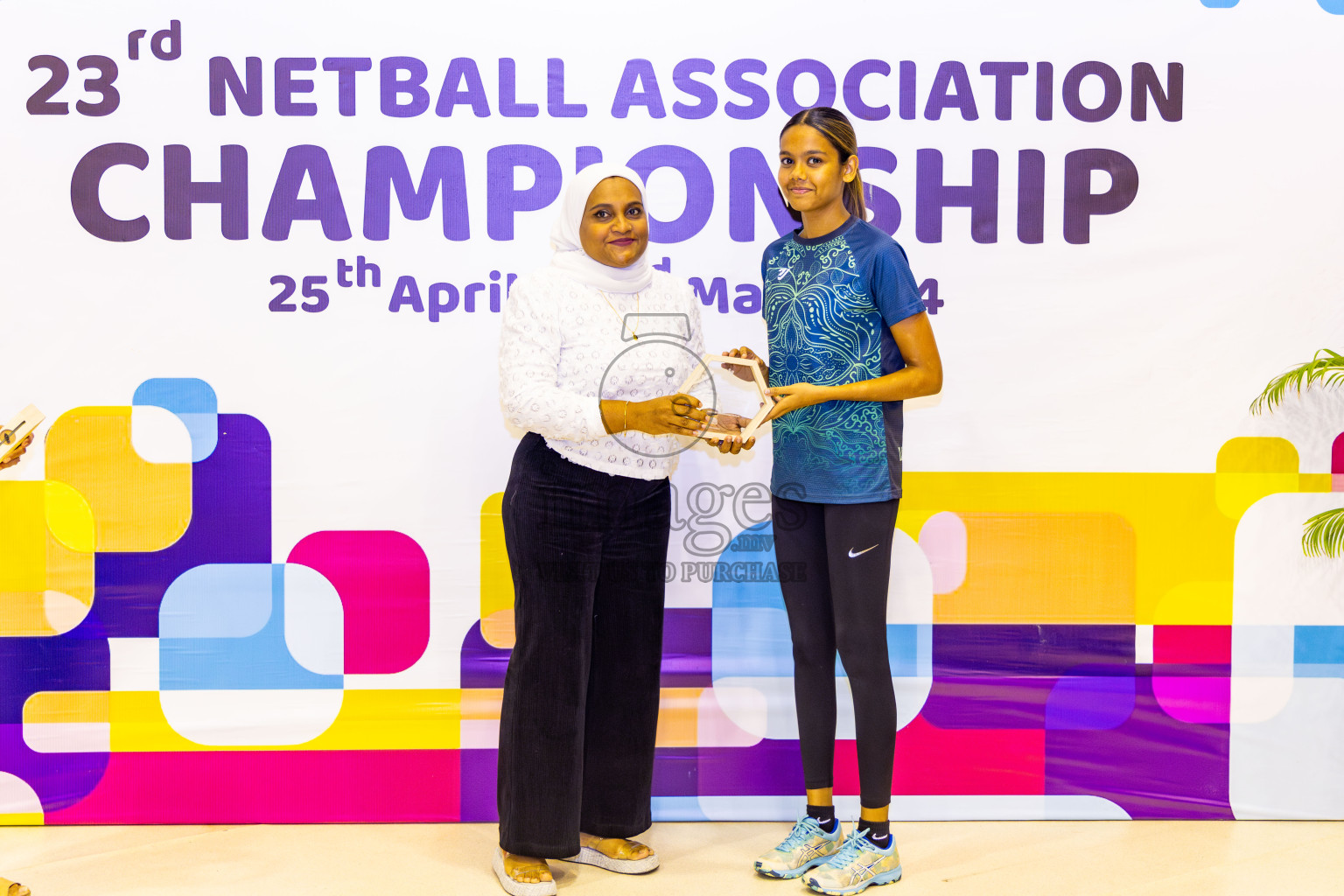 Final of 23rd Netball Association Championship was held in Social Canter at Male', Maldives on Sunday, 5th May 2024. Photos: Nausham Waheed / images.mv