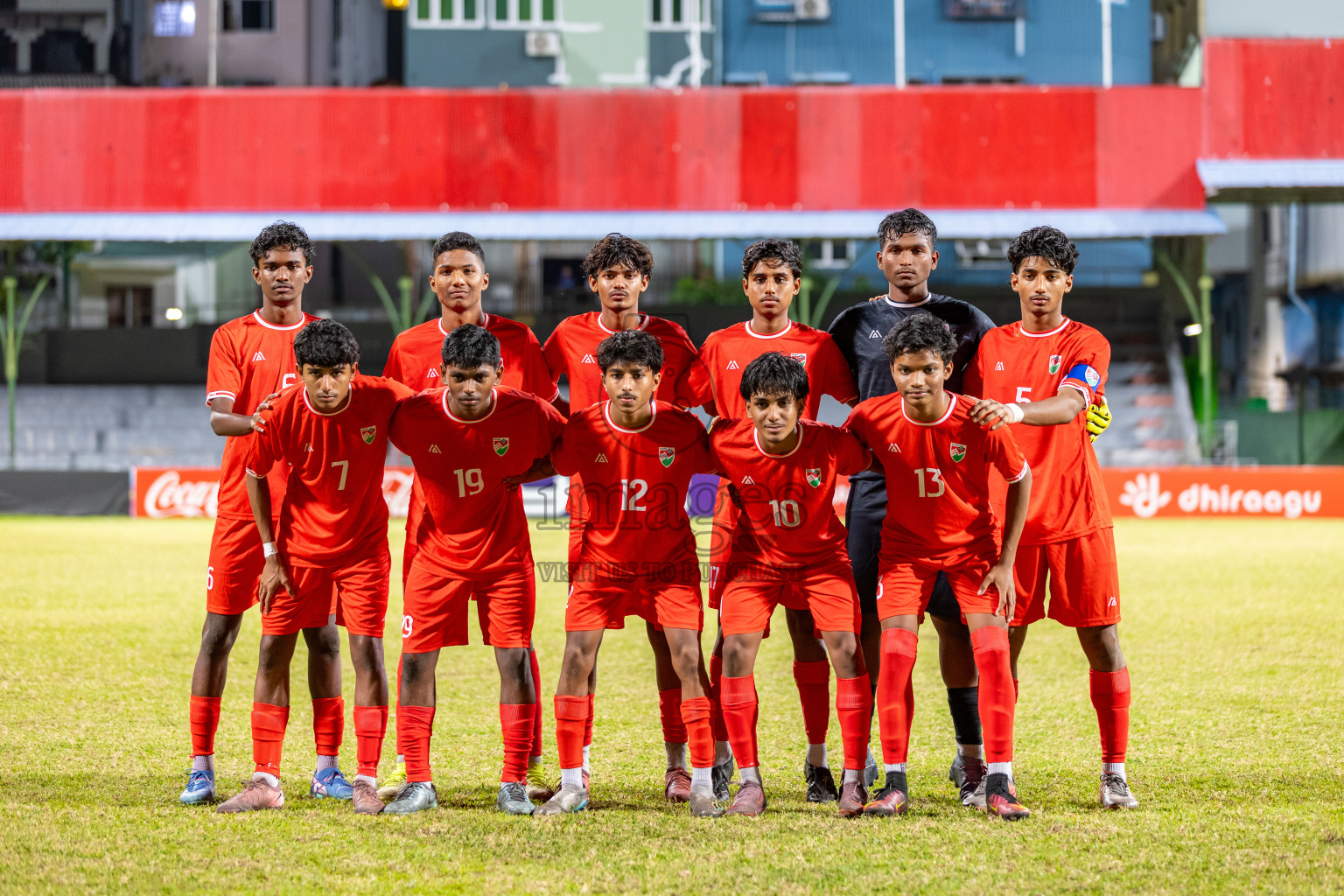 Maldives vs Palestine in an under 17 friendly held in National Football Stadium, Male', Maldives on Thursday, 13 November 2025. 
Photos: Mohamed Mahfooz Moosa / Images.mv