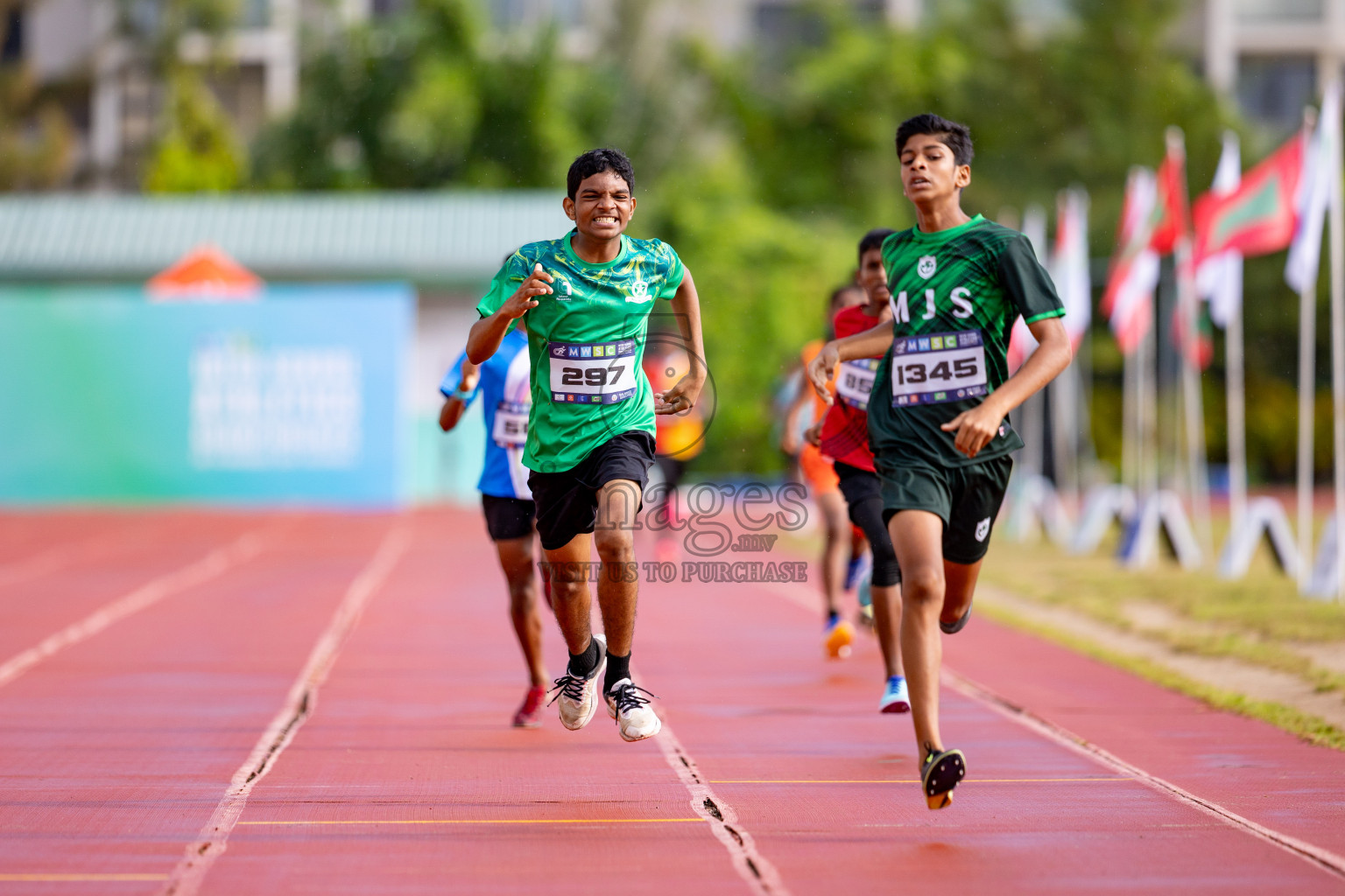 Day 3 of MWSC Interschool Athletics Championships 2024 held in Hulhumale Running Track, Hulhumale, Maldives on Monday, 11th November 2024. 
Photos by: Hassan Simah / Images.mv