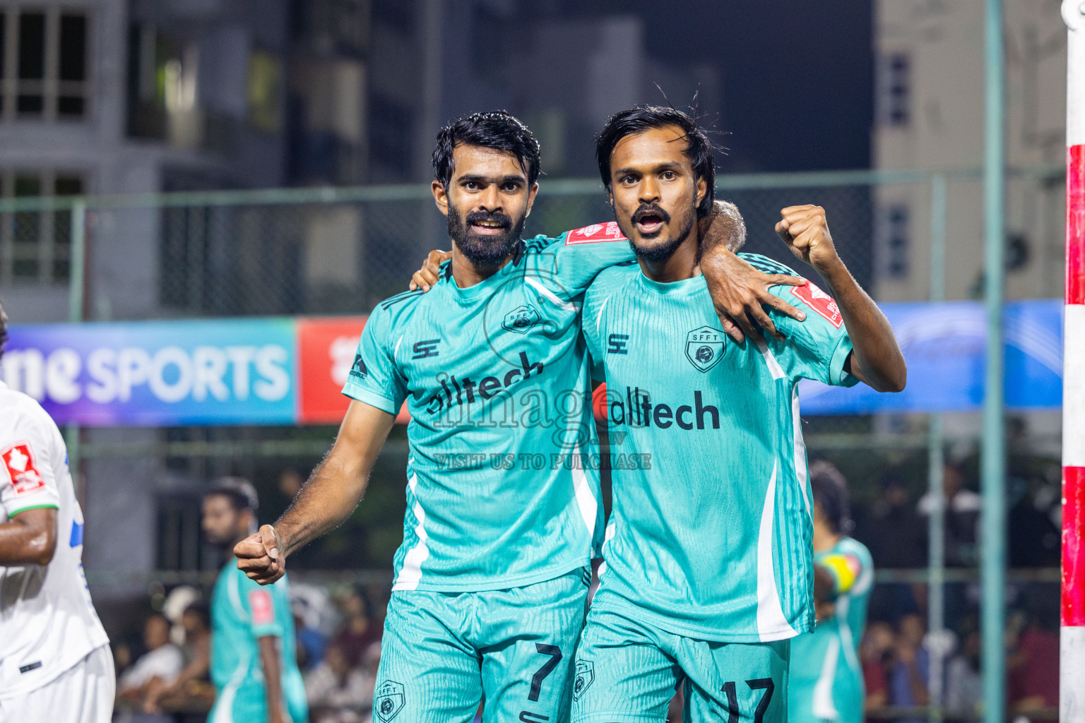 S Feydhoo vs S Hithadhoo in Seenu Atoll Final in Day 24 of Golden Futsal Challenge 2025 was held on Tuesday , 28th January 2025, in Hulhumale', Maldives. Photos: Nausham Waheed / images.mv