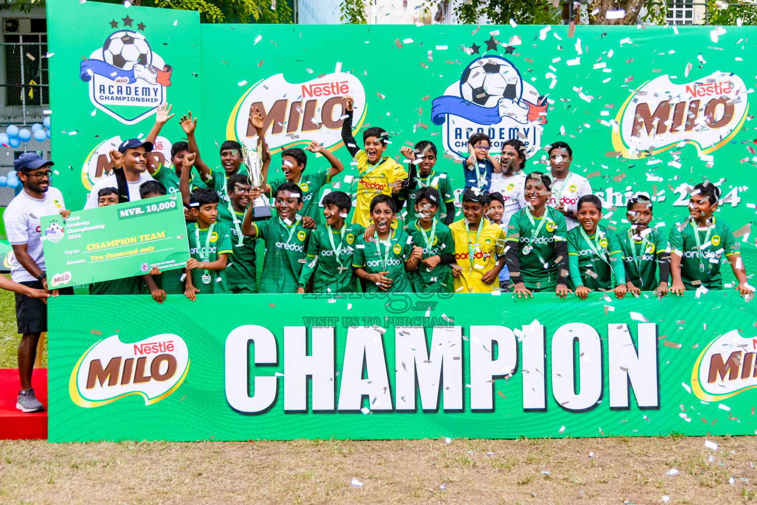 Day 4 of MILO Academy Championship 2024 - U12 was held at Henveiru Grounds in Male', Maldives on Sunday, 7th July 2024. Photos: Nausham Waheed / images.mv