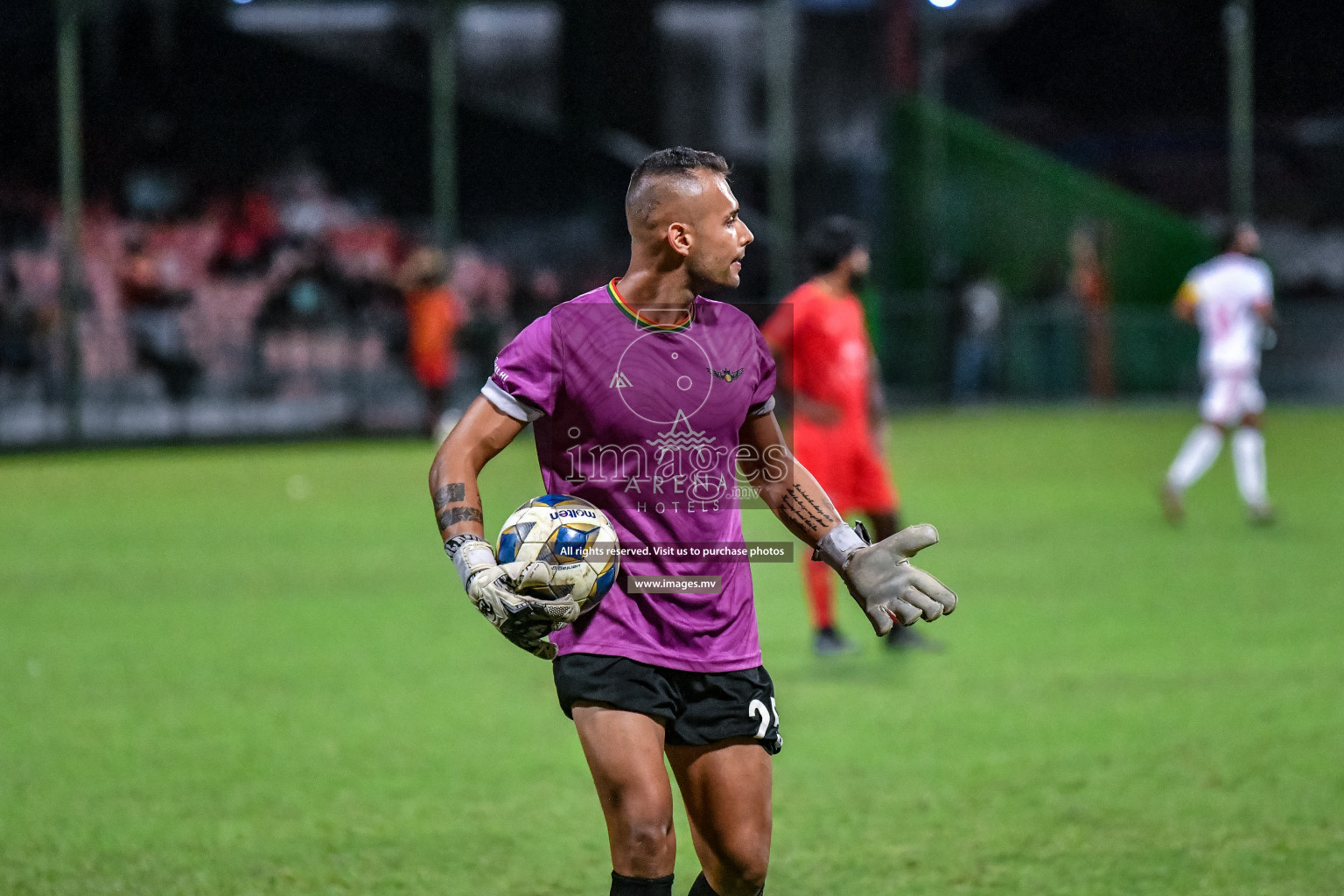 Da Grande vs Buru Sports Club in Dhivehi Premier League Qualification 22 on 27th Aug 2022, held in National Football Stadium, Male', Maldives Photos: Nausham Waheed / Images.mv