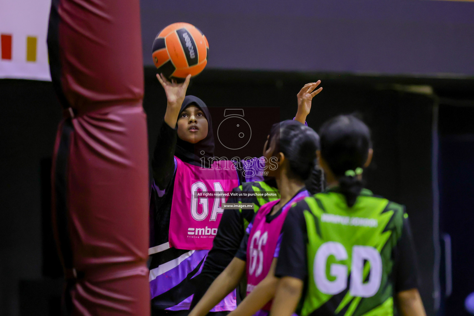 Day 9 of 24th Interschool Netball Tournament 2023 was held in Social Center, Male', Maldives on 4th November 2023. Photos: Hassan Simah / images.mv