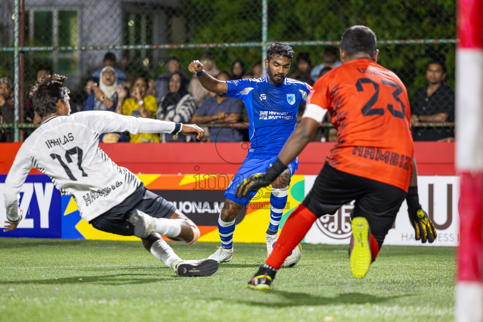 AA Mathiveri vs AA Himandhoo in Day 11 of Golden Futsal Challenge 2025 was held on Wednesday, 15th January 2025, in Hulhumale', Maldives Photos: Mohamed Mahfooz Moosa / images.mv