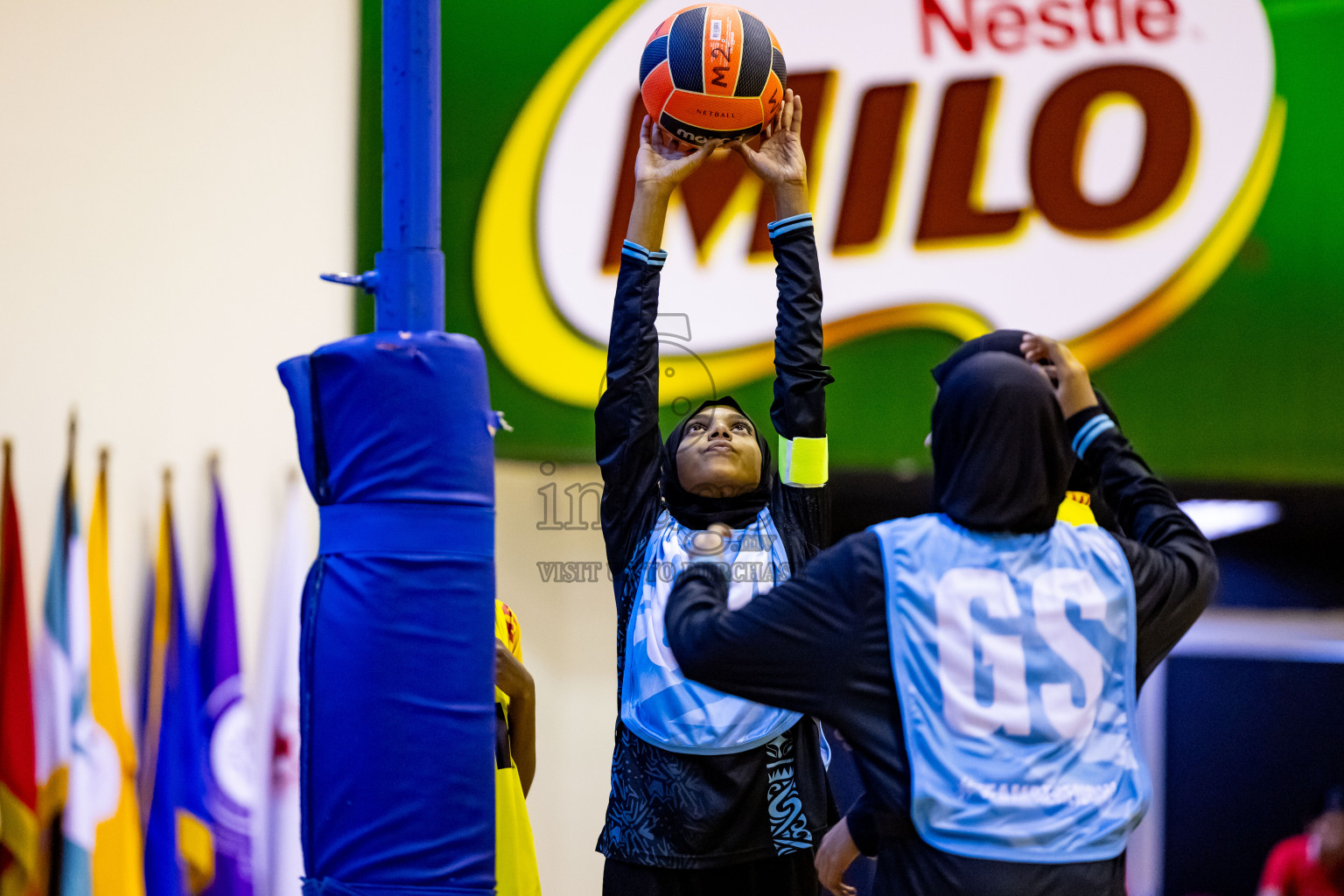 Day 1 of 25th Milo Inter-School Netball Tournament was held in Social Center at Male', Maldives on Thursday, 8th August 2024. Photos: Nausham Waheed / images.mv