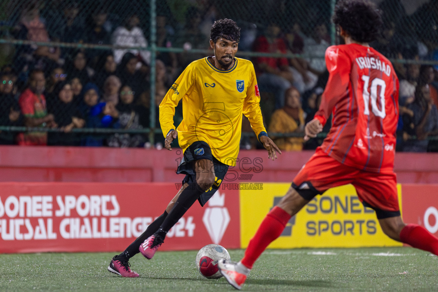 N Velidhoo vs N Maafaru in Day 18 of Golden Futsal Challenge 2024 was held on Thursday, 1st February 2024, in Hulhumale', Maldives Photos: Mohamed Mahfooz Moosa, / images.mv