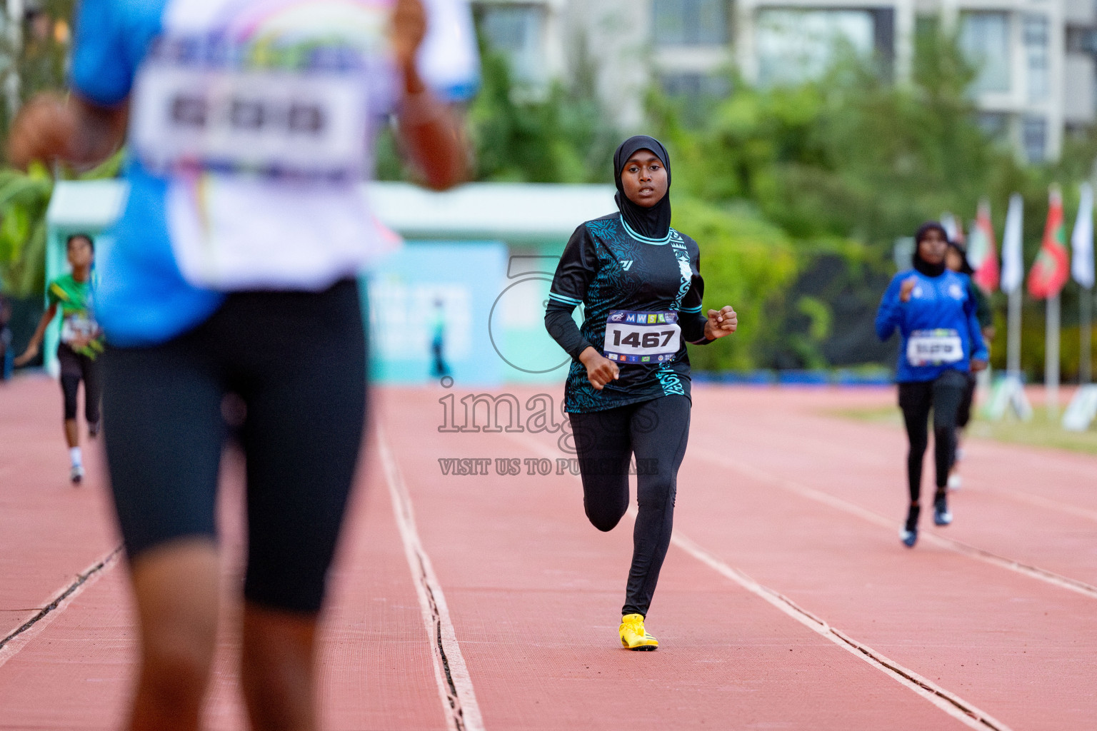 Day 2 of MWSC Interschool Athletics Championships 2024 held in Hulhumale Running Track, Hulhumale, Maldives on Sunday, 10th November 2024. 
Photos by: Hassan Simah / Images.mv