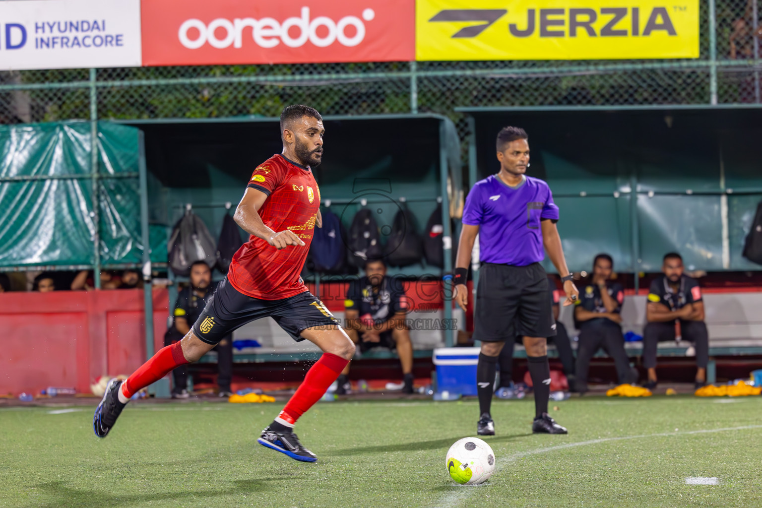 AA Mathiveri vs L Gan in Quarter Finals of Golden Futsal Challenge 2024 which was held on Friday, 1st March 2024, in Hulhumale', Maldives Photos: Ismail Thoriq / images.mv