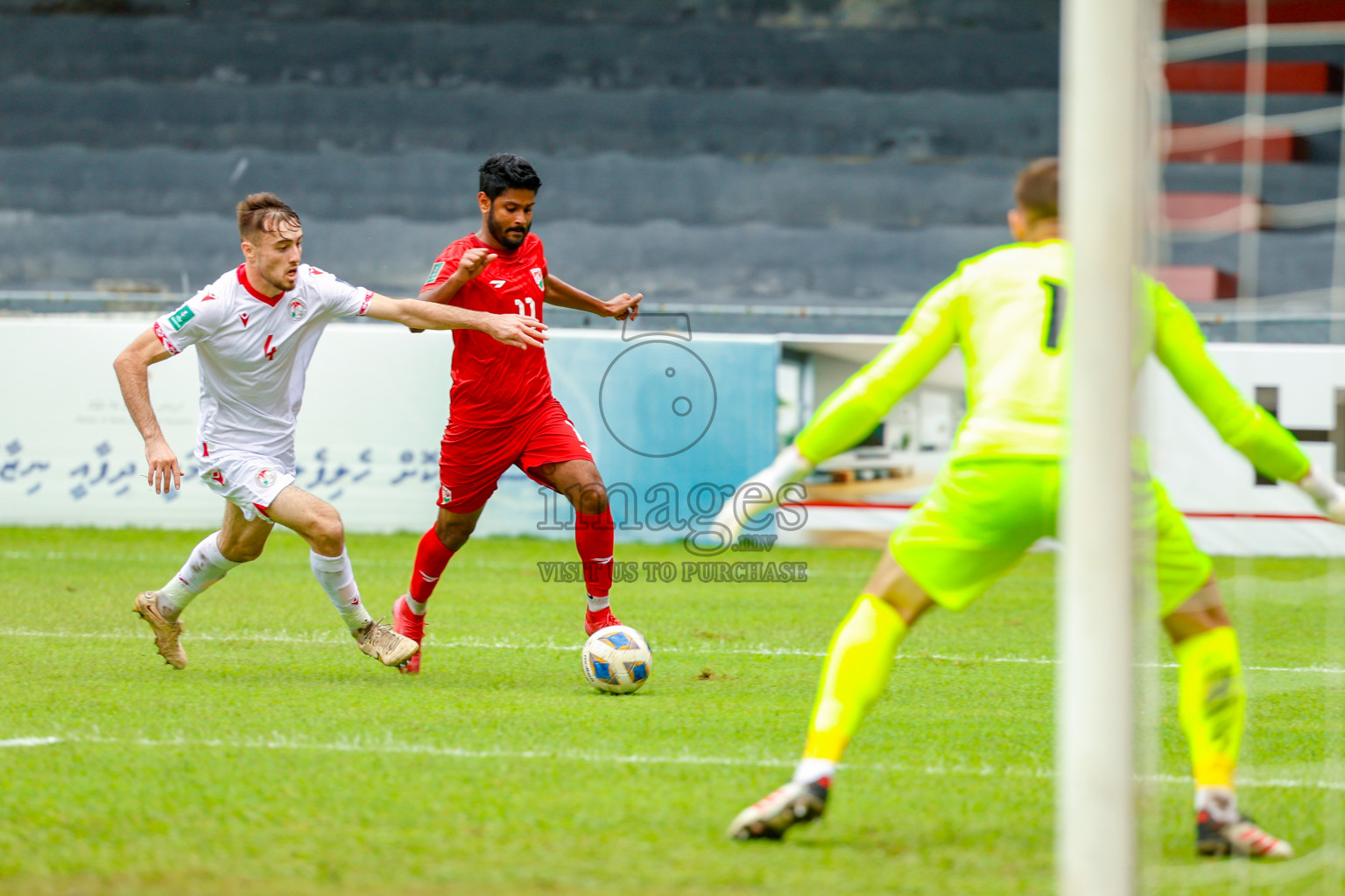 Maldives vs Tajikistan in the AFC Asian Cup Saudi Arabia 2027 Qualifier was played in Male' Maldives on Tuesday, 14th October 2025. 
Photos: Raaif Yoosuf / images.mv